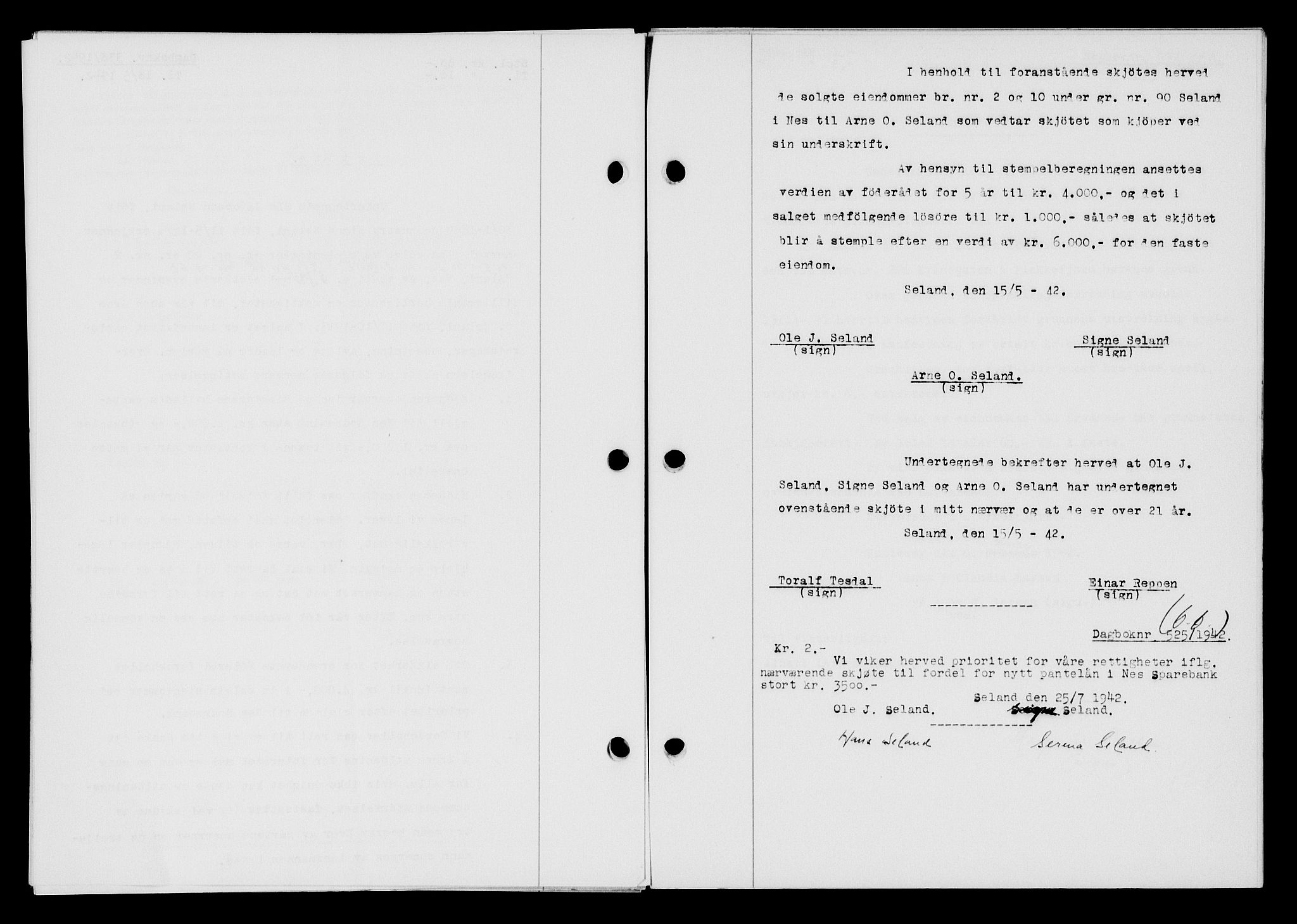 Flekkefjord sorenskriveri, AV/SAK-1221-0001/G/Gb/Gba/L0057: Mortgage book no. A-5, 1941-1942, Diary no: : 338/1942