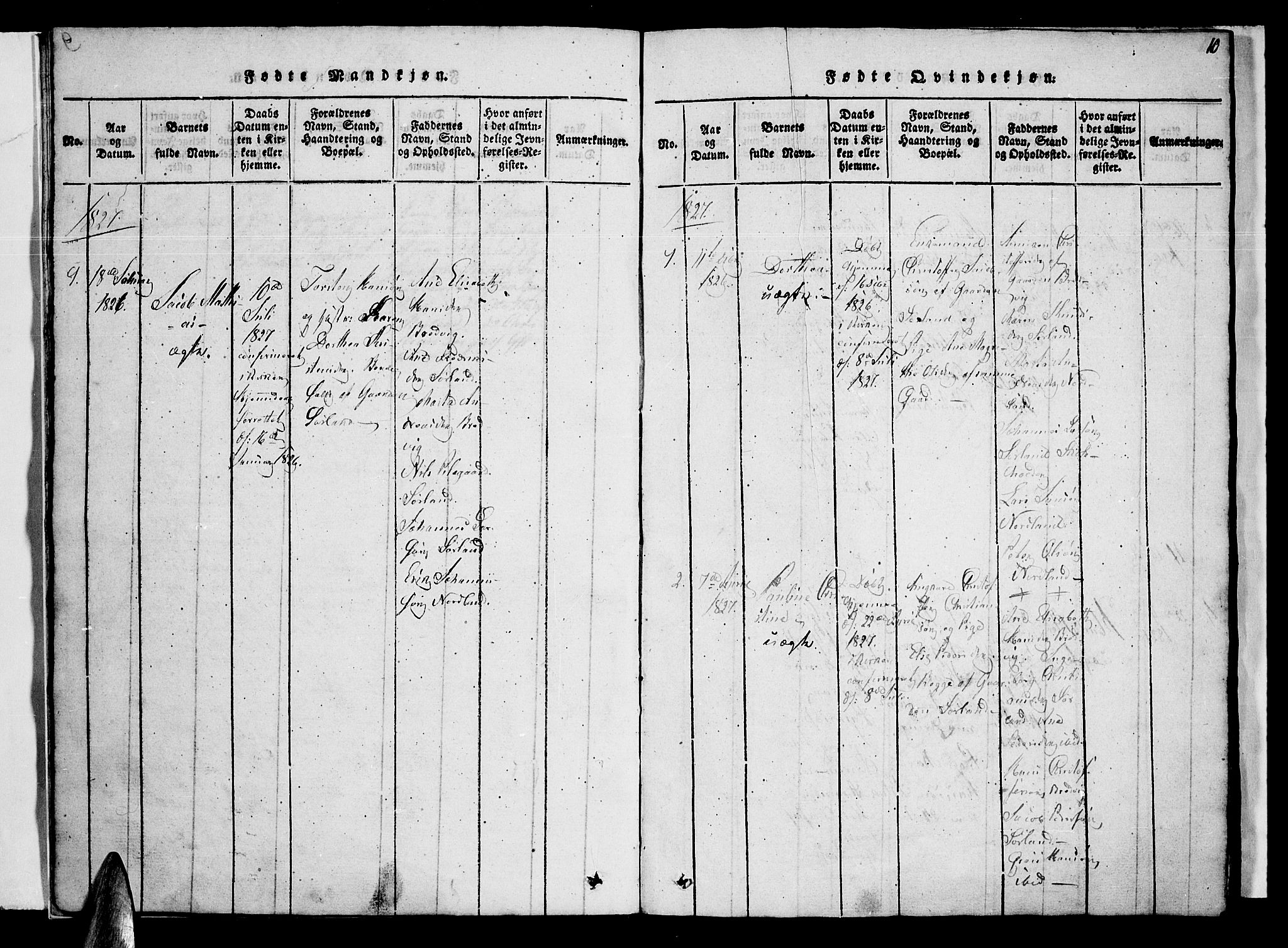 Ministerialprotokoller, klokkerbøker og fødselsregistre - Nordland, SAT/A-1459/807/L0120: Parish register (official) no. 807A03, 1821-1848, p. 10