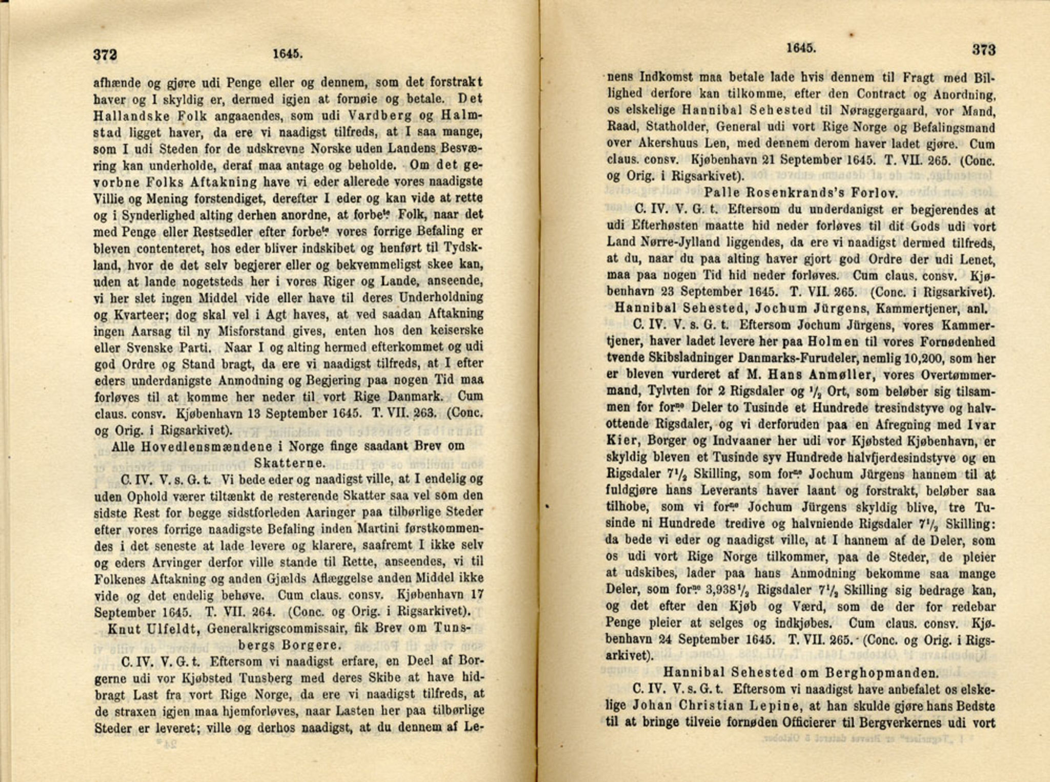 Publikasjoner utgitt av Det Norske Historiske Kildeskriftfond, PUBL/-/-/-: Norske Rigs-Registranter, bind 8, 1641-1648, p. 372-373
