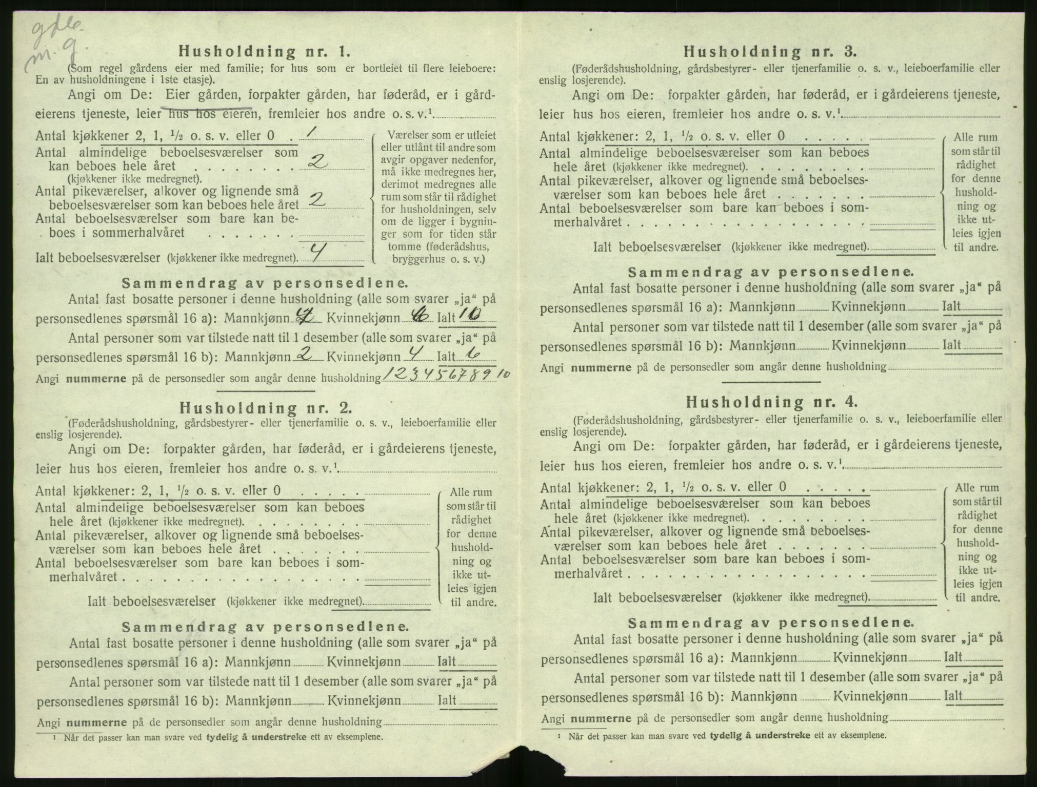 SAT, 1920 census for Volda, 1920, p. 1853