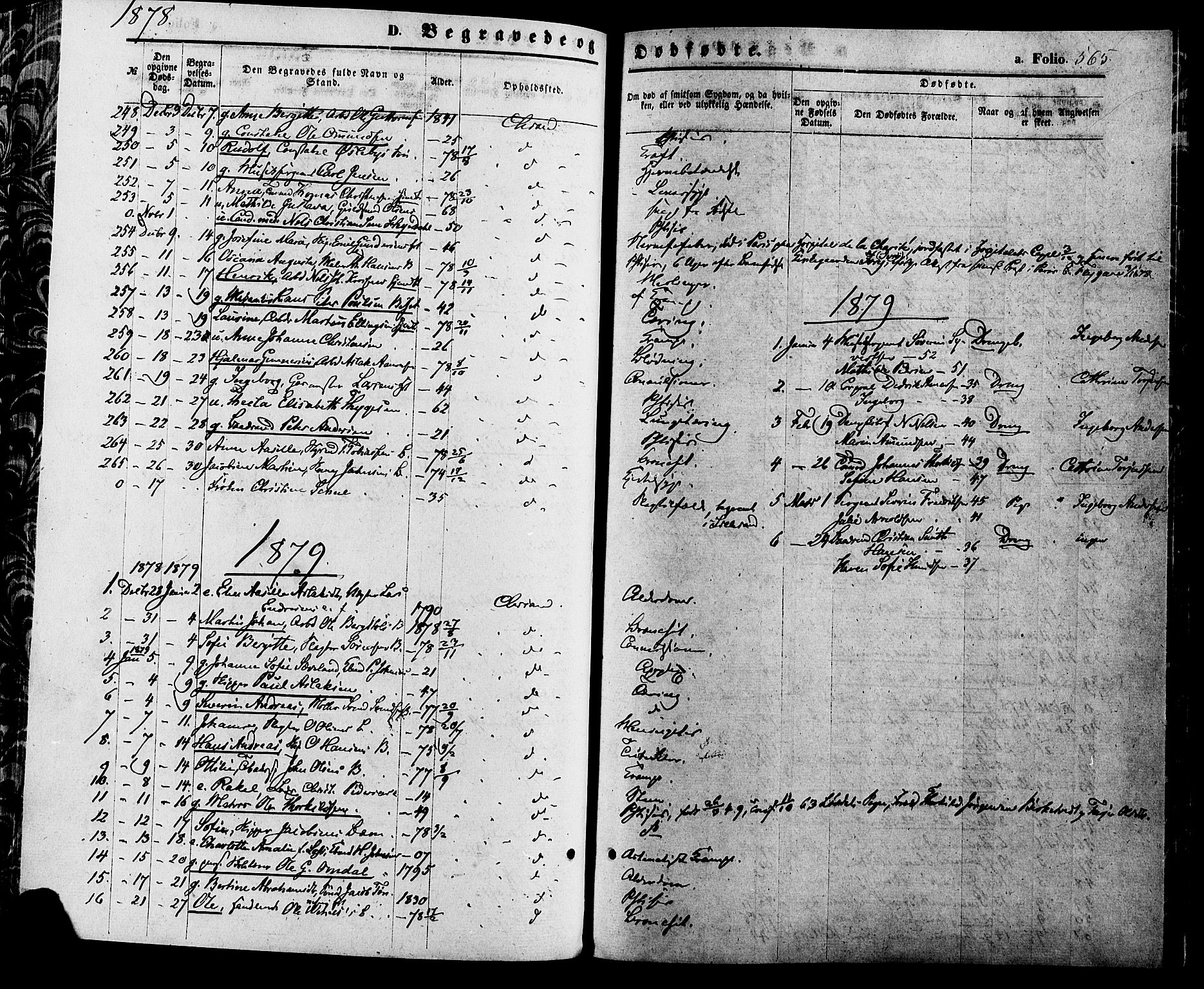 Kristiansand domprosti, SAK/1112-0006/F/Fa/L0015: Parish register (official) no. A 15, 1867-1880, p. 565