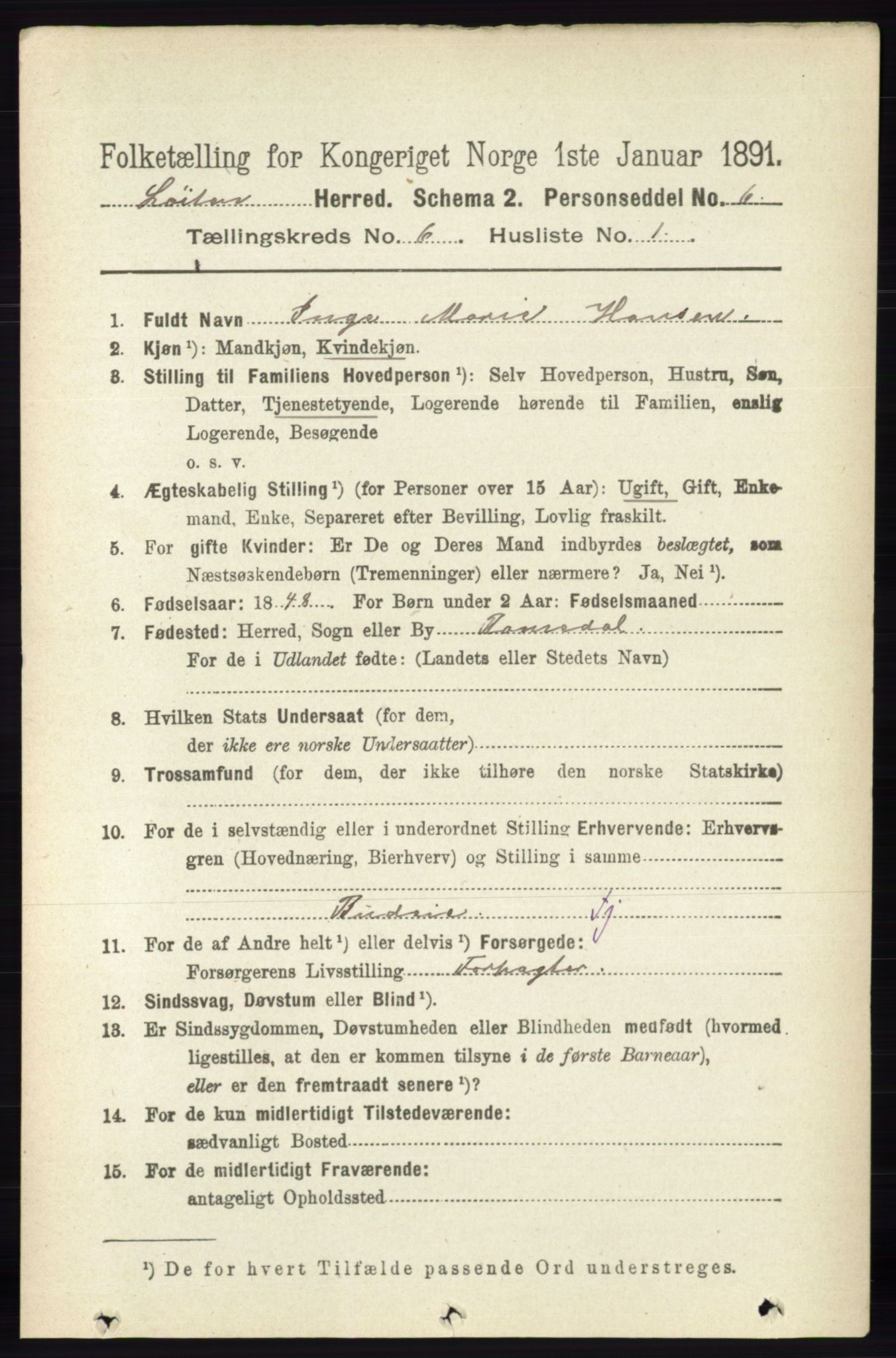 RA, 1891 census for 0415 Løten, 1891, p. 3992