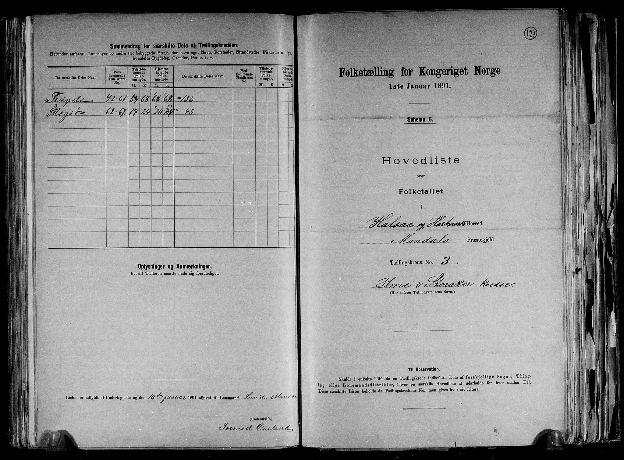 RA, 1891 census for 1019 Halse og Harkmark, 1891, p. 8
