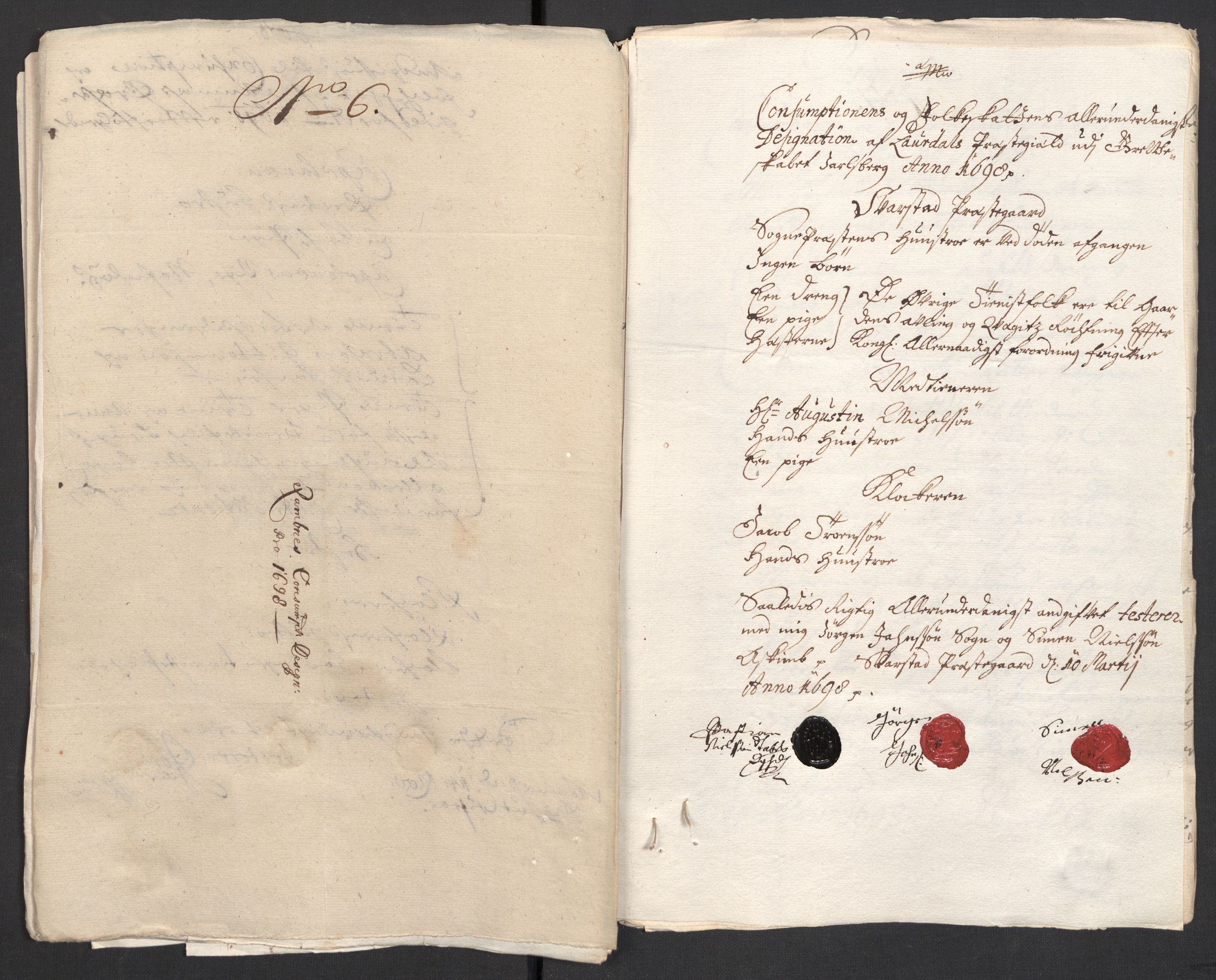 Rentekammeret inntil 1814, Reviderte regnskaper, Fogderegnskap, AV/RA-EA-4092/R32/L1868: Fogderegnskap Jarlsberg grevskap, 1697-1699, p. 157