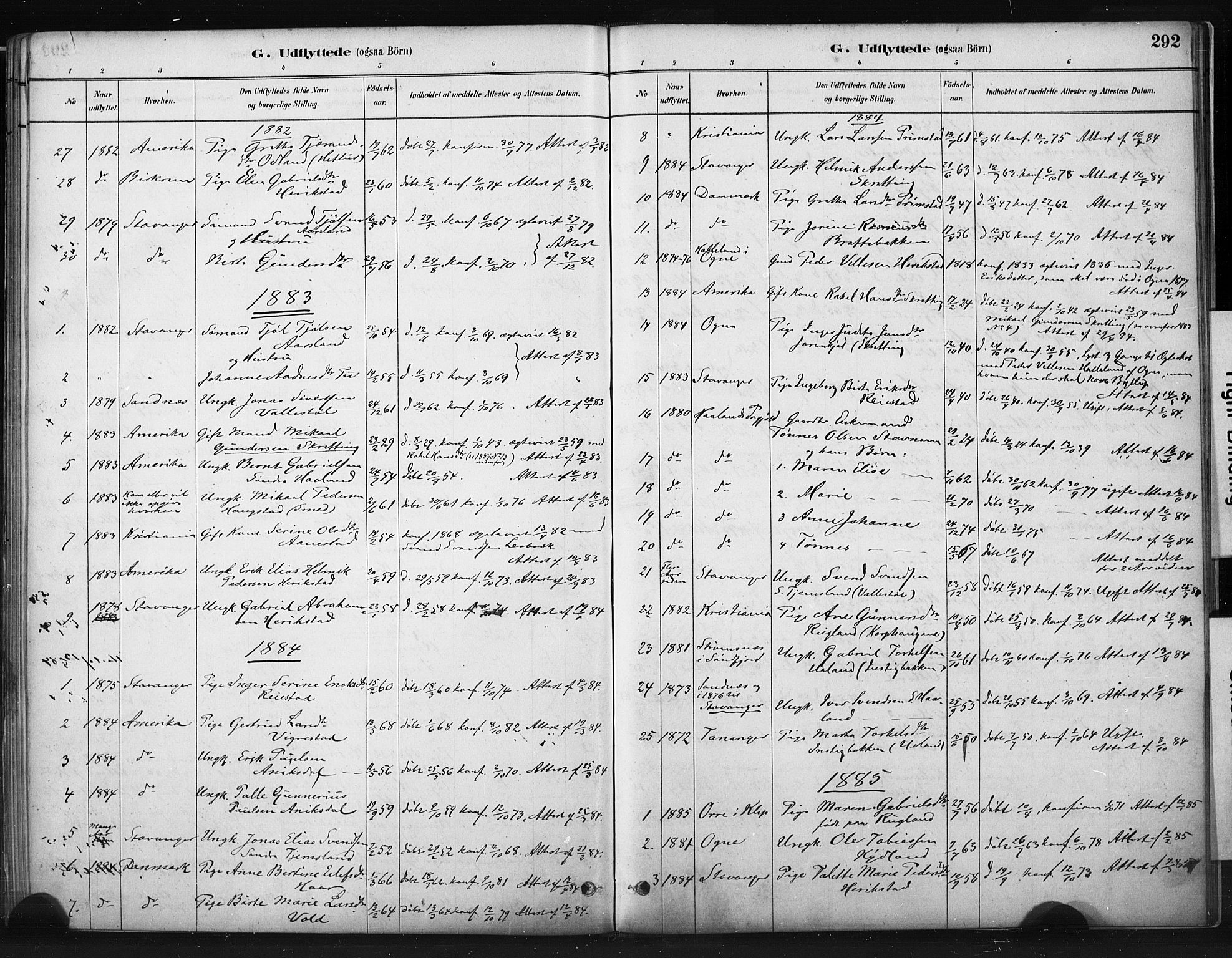 Hå sokneprestkontor, AV/SAST-A-101801/001/30BA/L0011: Parish register (official) no. A 10, 1879-1900, p. 292