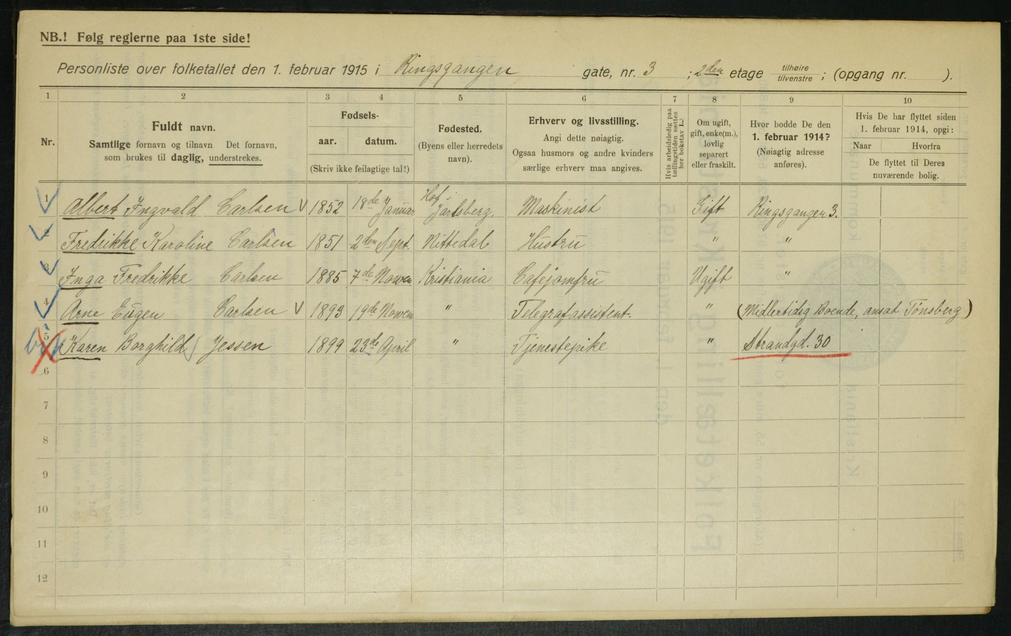 OBA, Municipal Census 1915 for Kristiania, 1915, p. 82905