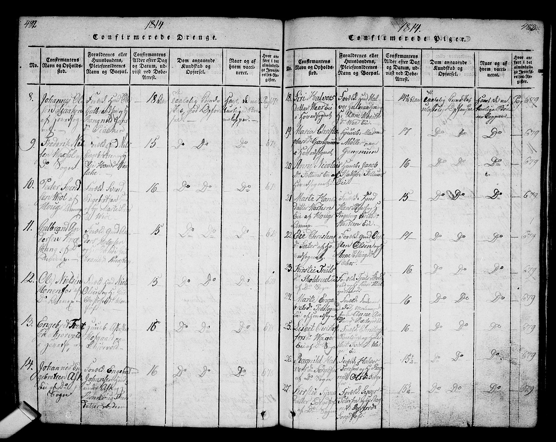 Norderhov kirkebøker, AV/SAKO-A-237/G/Ga/L0002: Parish register (copy) no. I 2, 1814-1867, p. 482-483