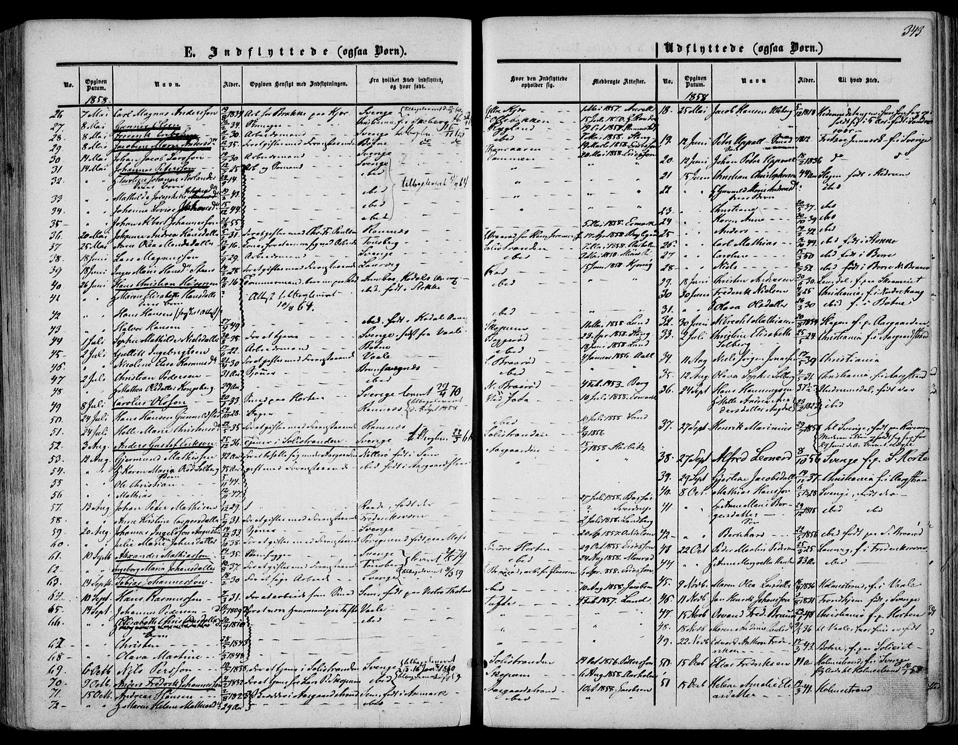 Borre kirkebøker, SAKO/A-338/F/Fa/L0006: Parish register (official) no. I 6, 1852-1862, p. 343
