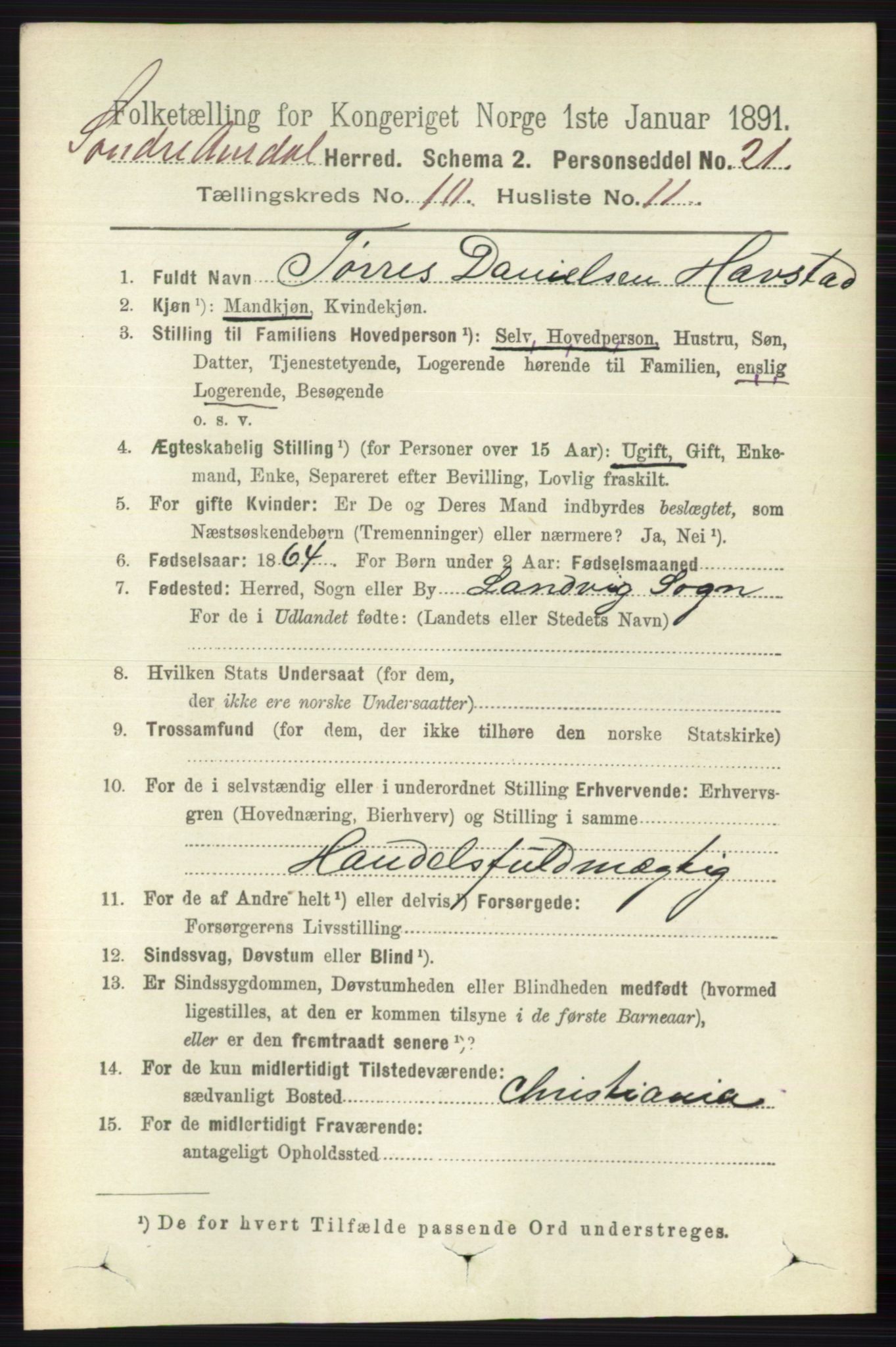 RA, 1891 census for 0540 Sør-Aurdal, 1891, p. 5954