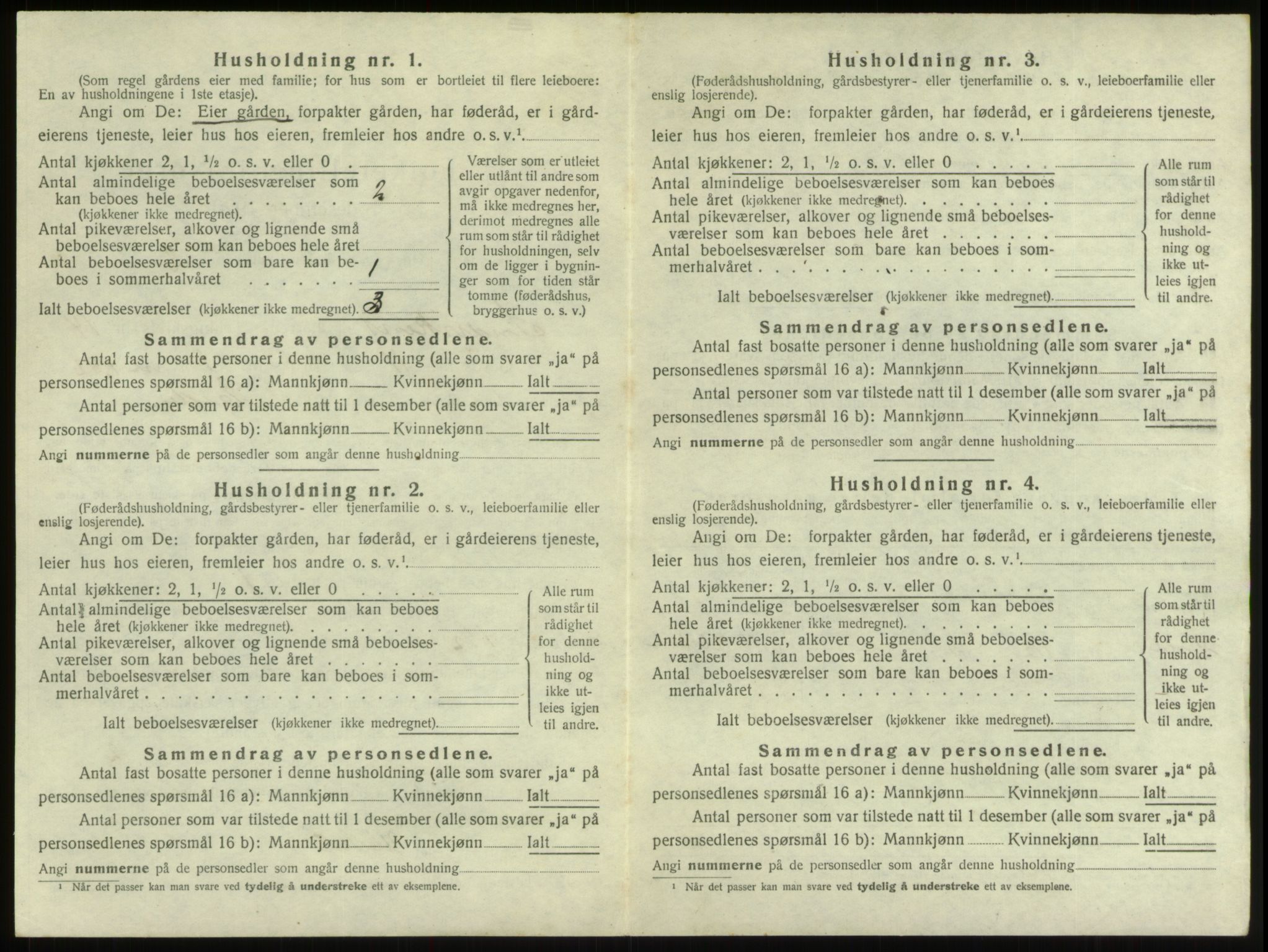 SAB, 1920 census for Innvik, 1920, p. 865