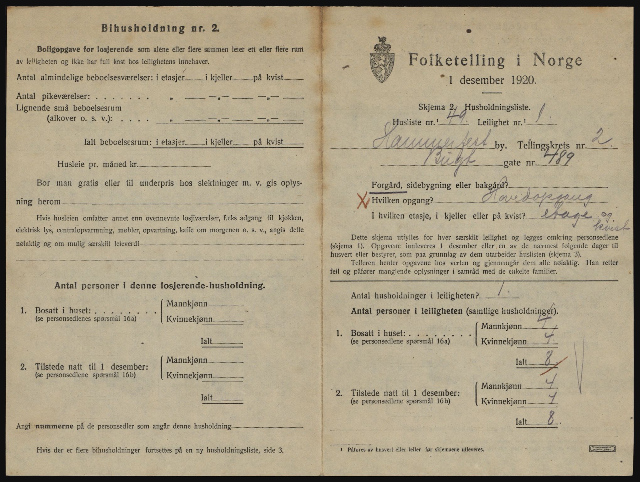 SATØ, 1920 census for Hammerfest, 1920, p. 2002