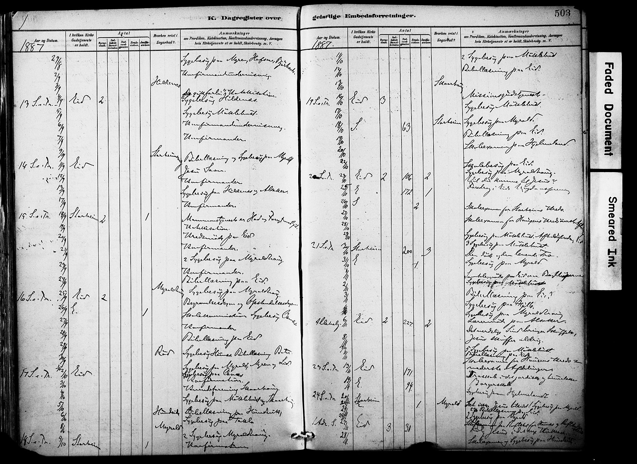 Eid sokneprestembete, AV/SAB-A-82301/H/Haa/Haab/L0001: Parish register (official) no. B 1, 1879-1906, p. 503