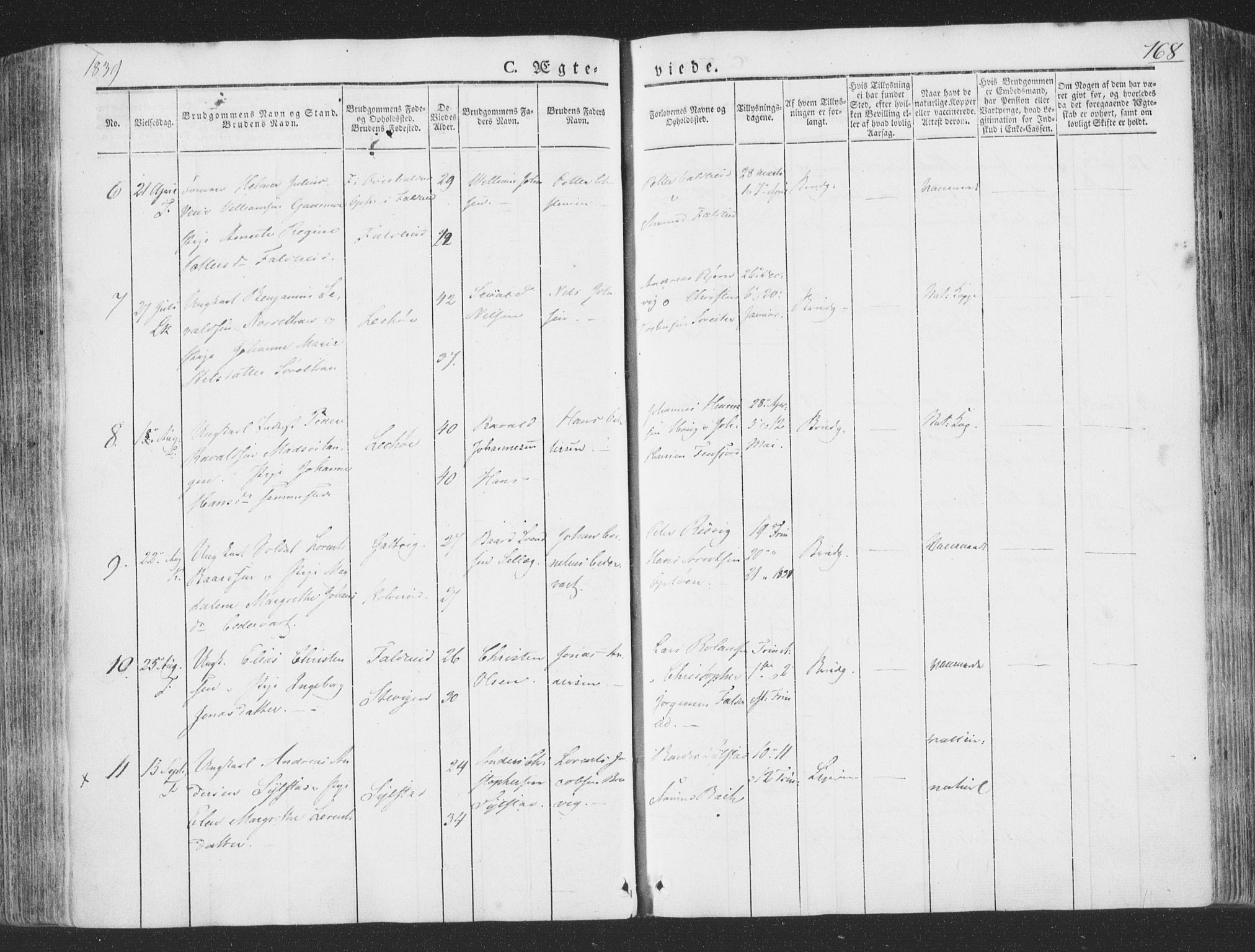 Ministerialprotokoller, klokkerbøker og fødselsregistre - Nord-Trøndelag, SAT/A-1458/780/L0639: Parish register (official) no. 780A04, 1830-1844, p. 168