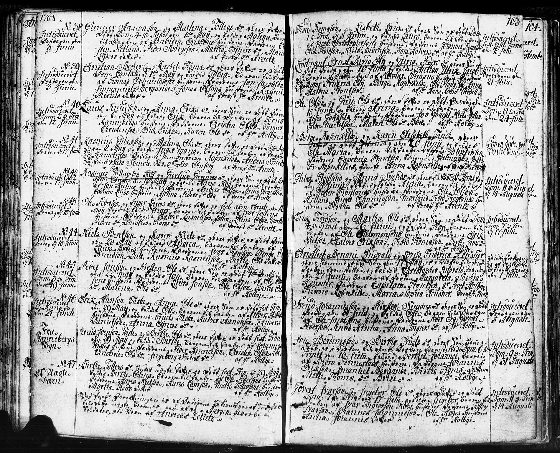 Domkirken sokneprestkontor, SAST/A-101812/001/30/30BB/L0004: Parish register (copy) no. B 4, 1752-1790, p. 103