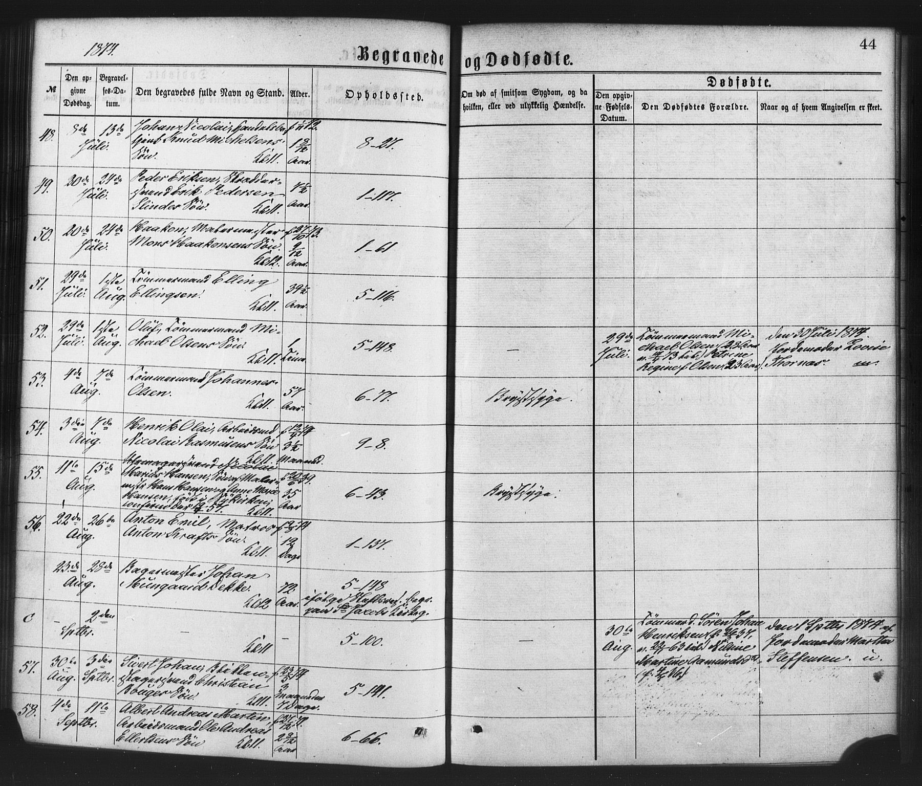 Nykirken Sokneprestembete, SAB/A-77101/H/Haa/L0043: Parish register (official) no. E 3, 1869-1882, p. 44