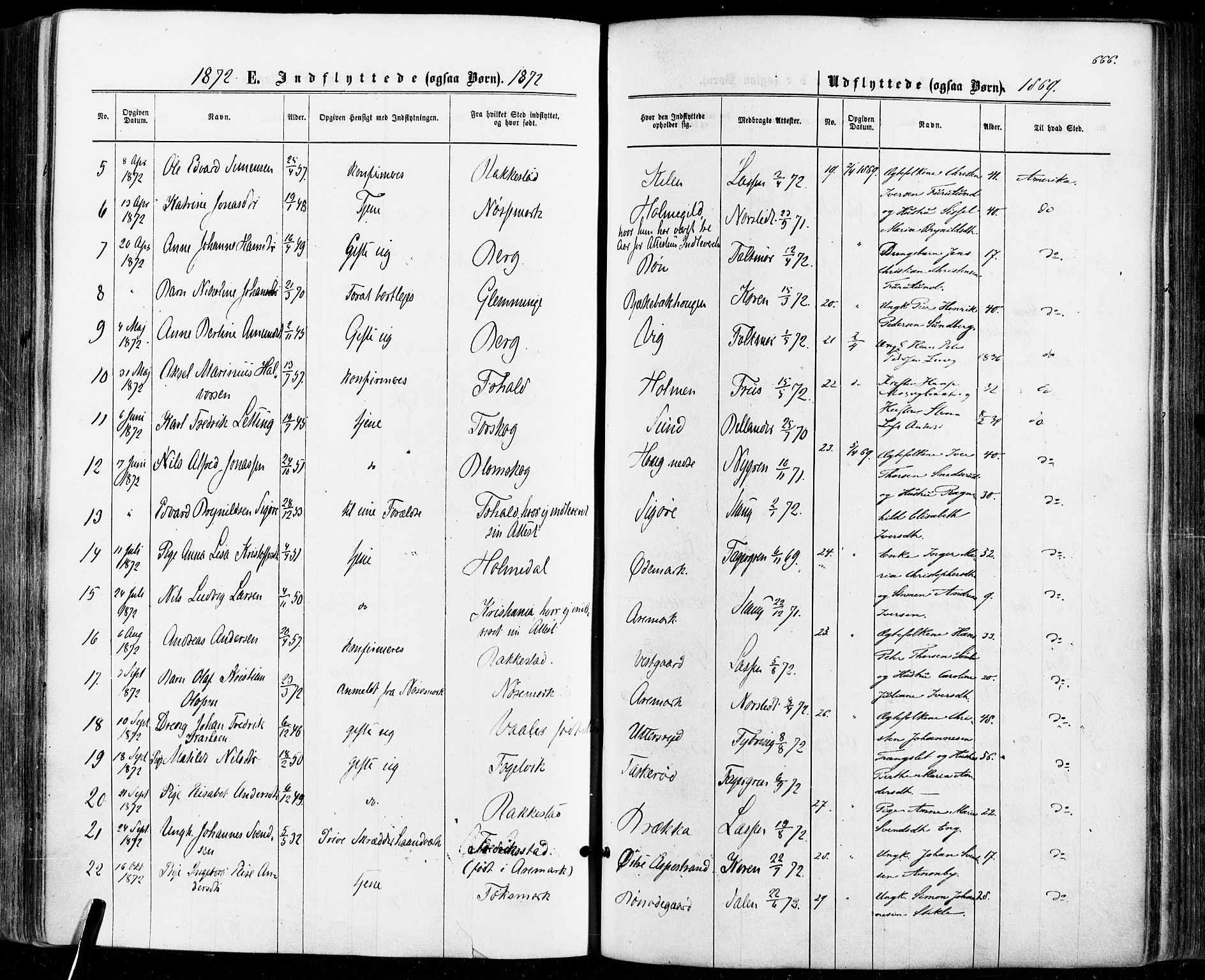 Aremark prestekontor Kirkebøker, AV/SAO-A-10899/F/Fc/L0004: Parish register (official) no. III 4, 1866-1877, p. 665-666