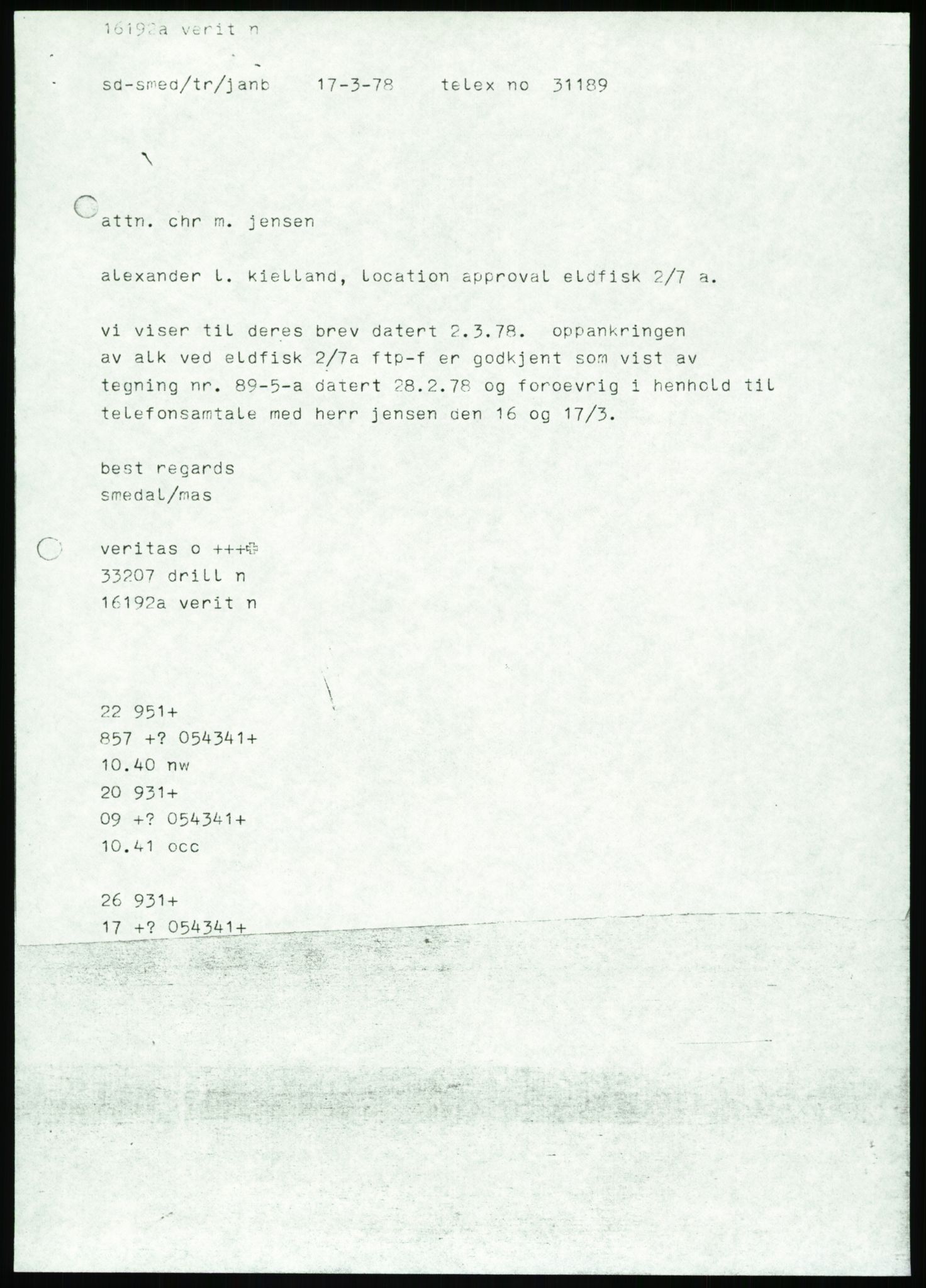 Justisdepartementet, Granskningskommisjonen ved Alexander Kielland-ulykken 27.3.1980, AV/RA-S-1165/D/L0002: I Det norske Veritas (I1-I5, I7-I11, I14-I17, I21-I28, I30-I31)/B Stavanger Drilling A/S (B4), 1980-1981, p. 43