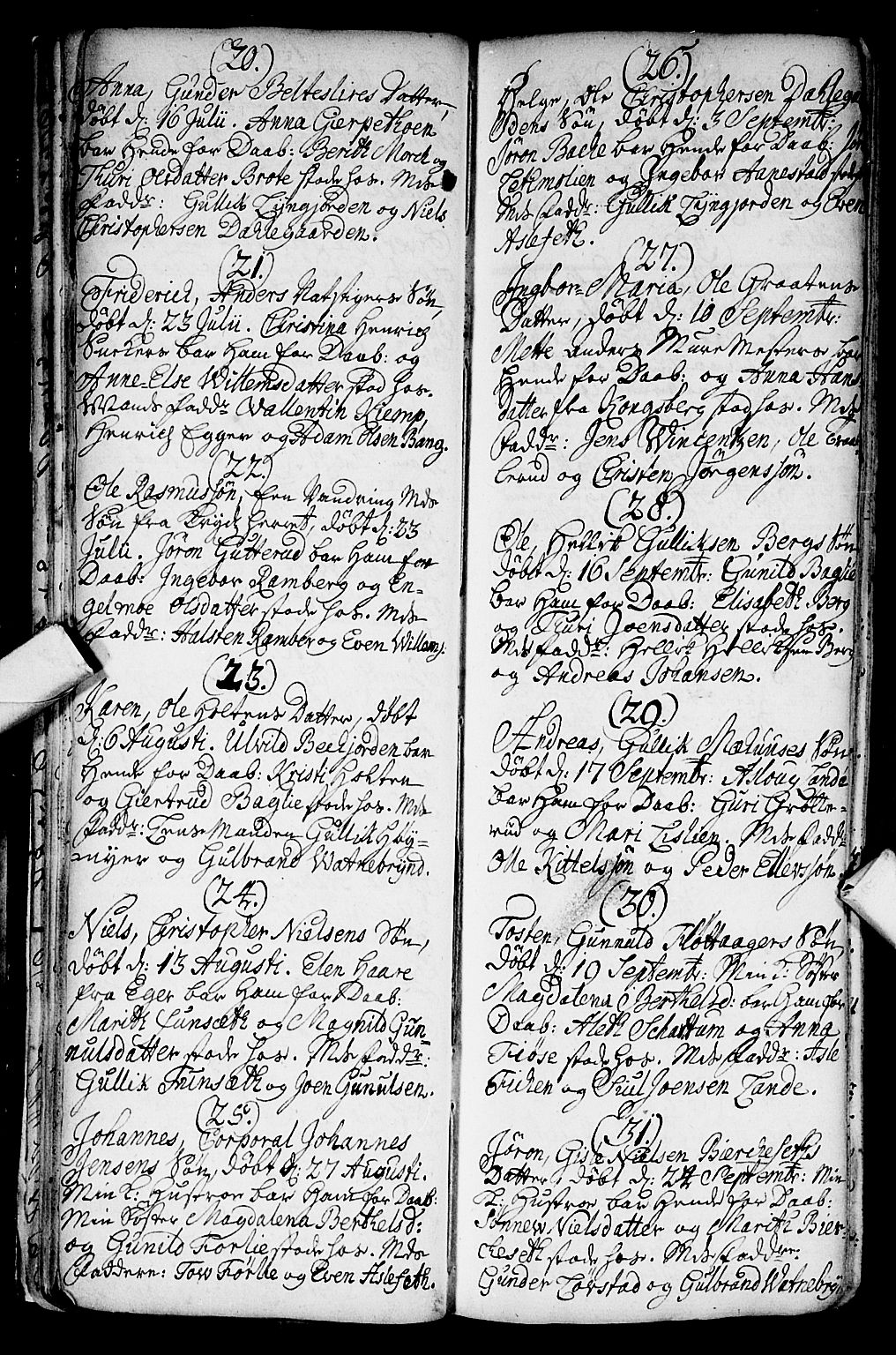 Flesberg kirkebøker, AV/SAKO-A-18/F/Fa/L0002: Parish register (official) no. I 2, 1726-1747