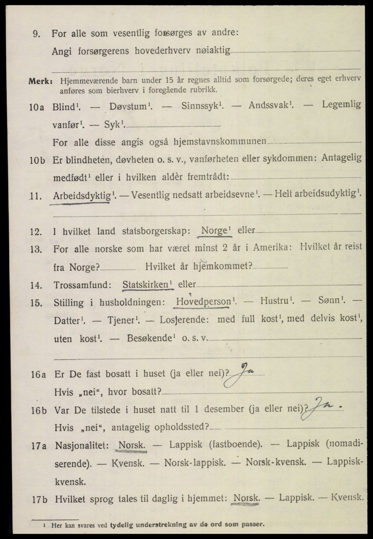 SAT, 1920 census for Ogndal, 1920, p. 2282