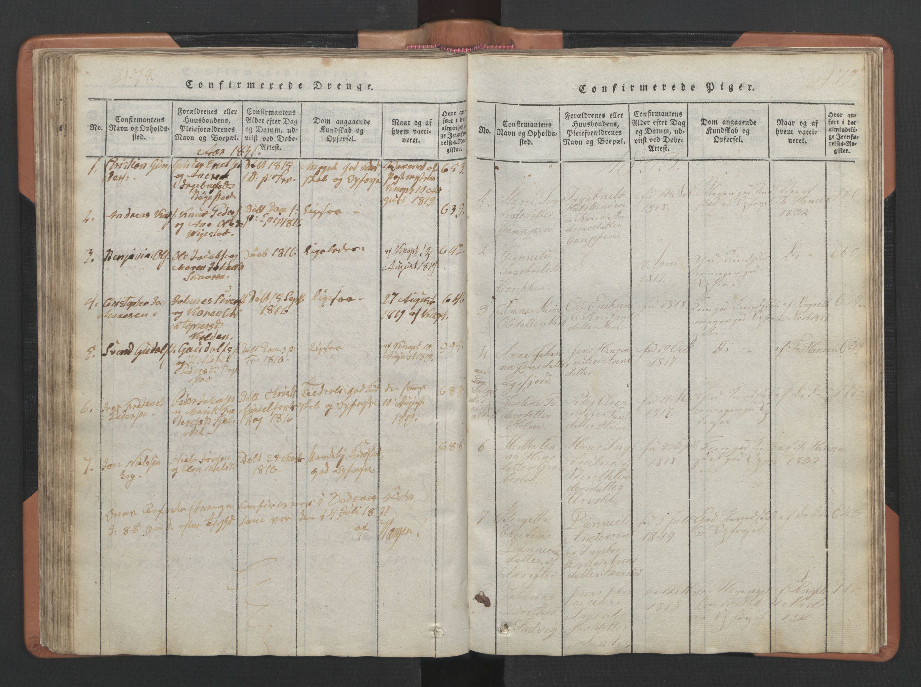 Ministerialprotokoller, klokkerbøker og fødselsregistre - Nordland, AV/SAT-A-1459/810/L0157: Parish register (copy) no. 810C01, 1819-1842, p. 478-479