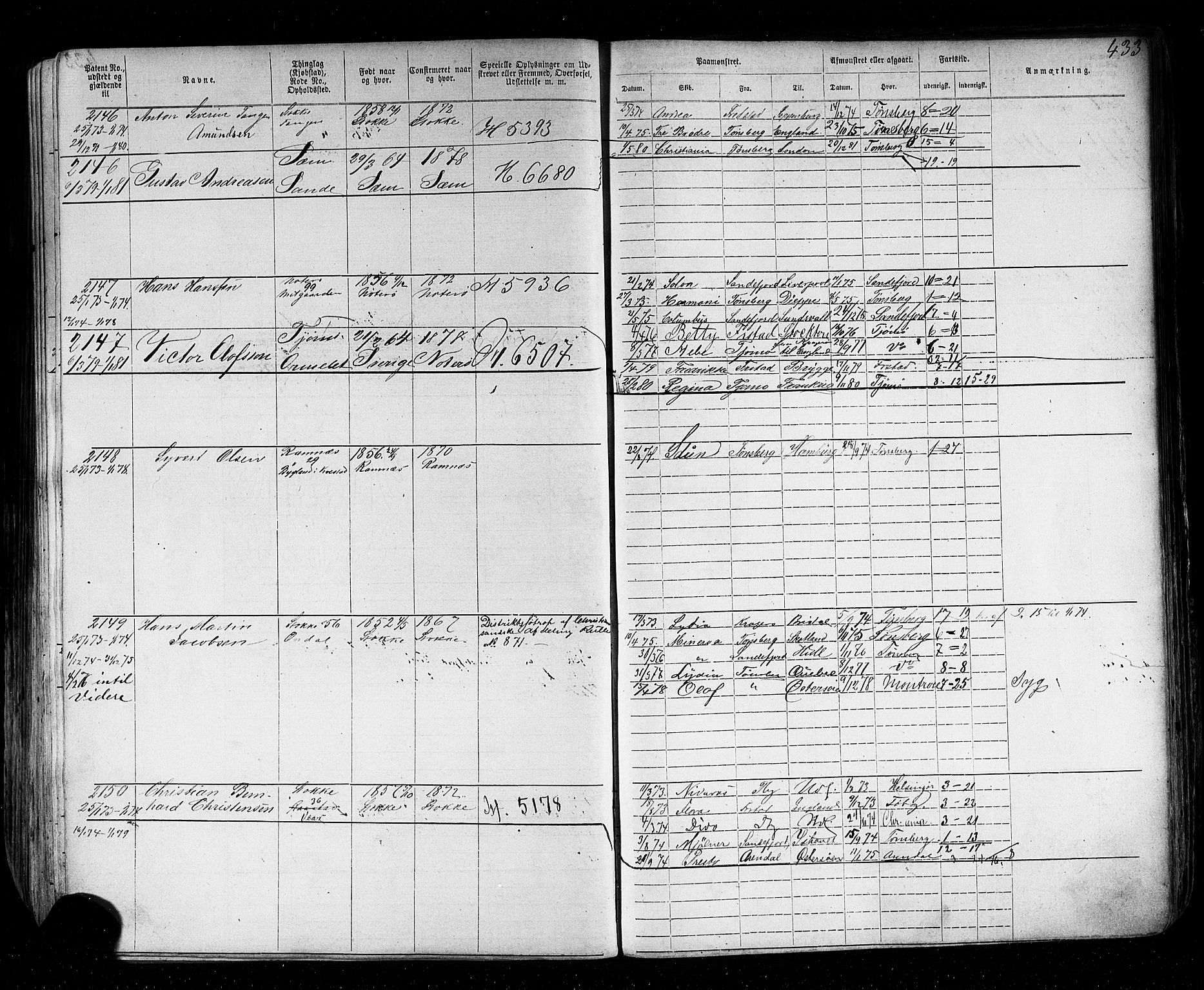 Tønsberg innrulleringskontor, AV/SAKO-A-786/F/Fb/L0002: Annotasjonsrulle Patent nr. 1-2635, 1869-1877, p. 474