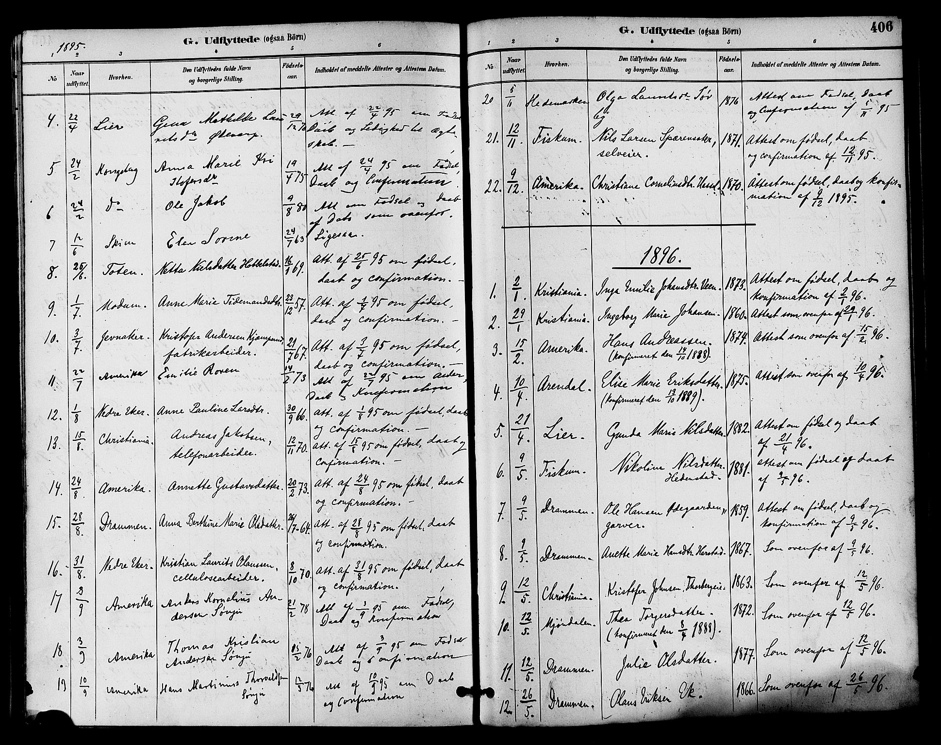 Eiker kirkebøker, AV/SAKO-A-4/F/Fb/L0002: Parish register (official) no. II 2, 1889-1896, p. 406