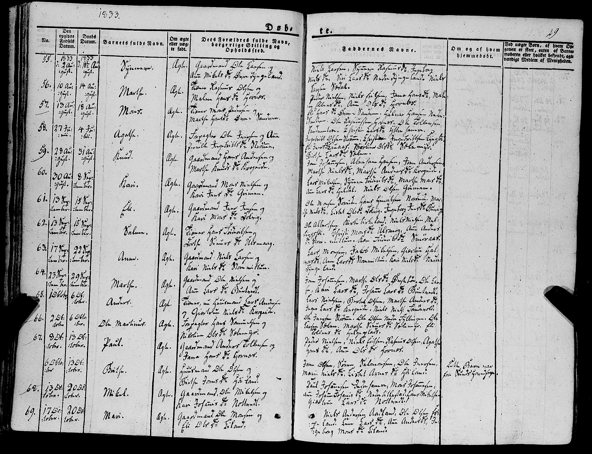 Fana Sokneprestembete, AV/SAB-A-75101/H/Haa/Haaa/L0008: Parish register (official) no. A 8, 1829-1851, p. 29