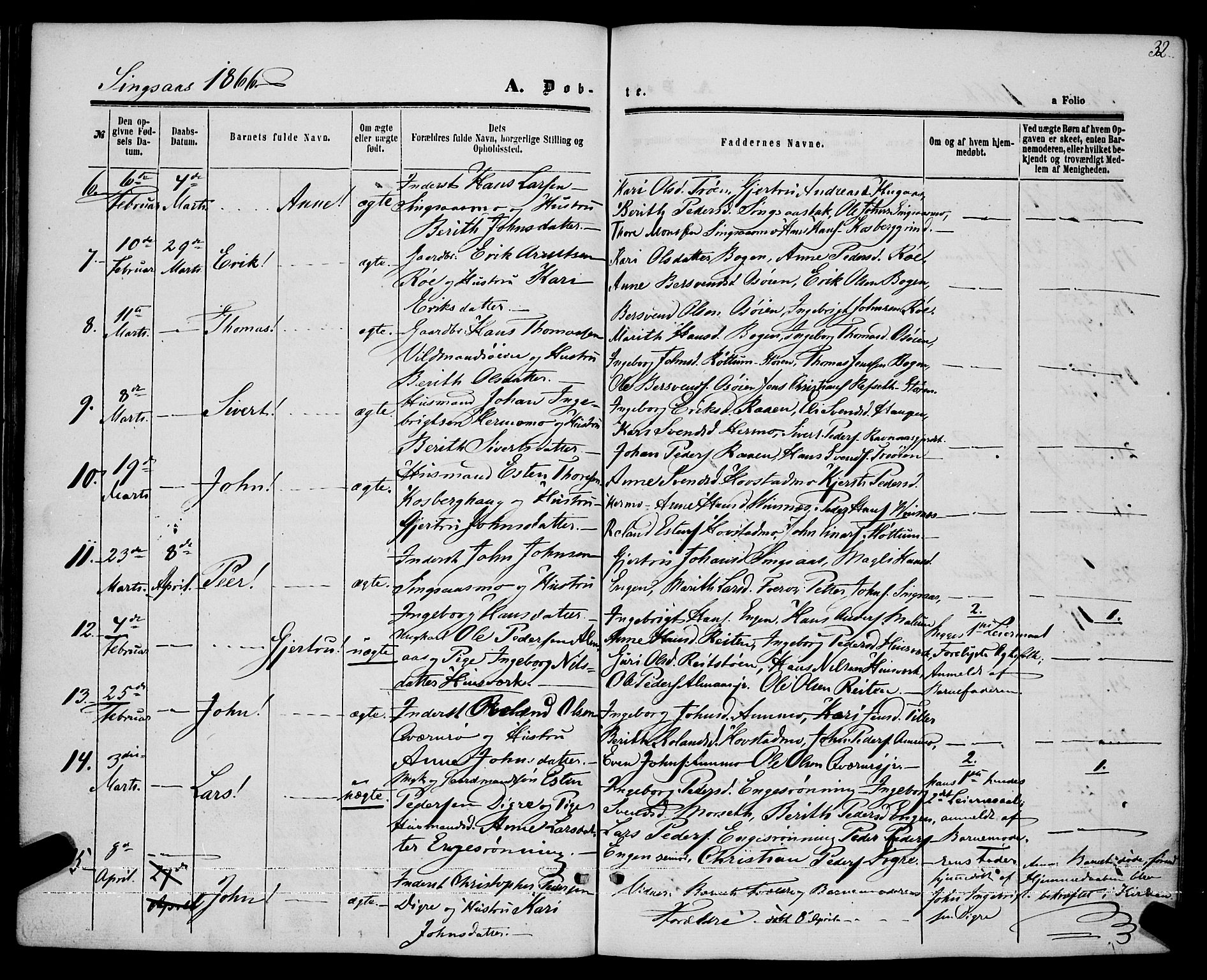 Ministerialprotokoller, klokkerbøker og fødselsregistre - Sør-Trøndelag, SAT/A-1456/685/L0967: Parish register (official) no. 685A07 /2, 1860-1869, p. 32