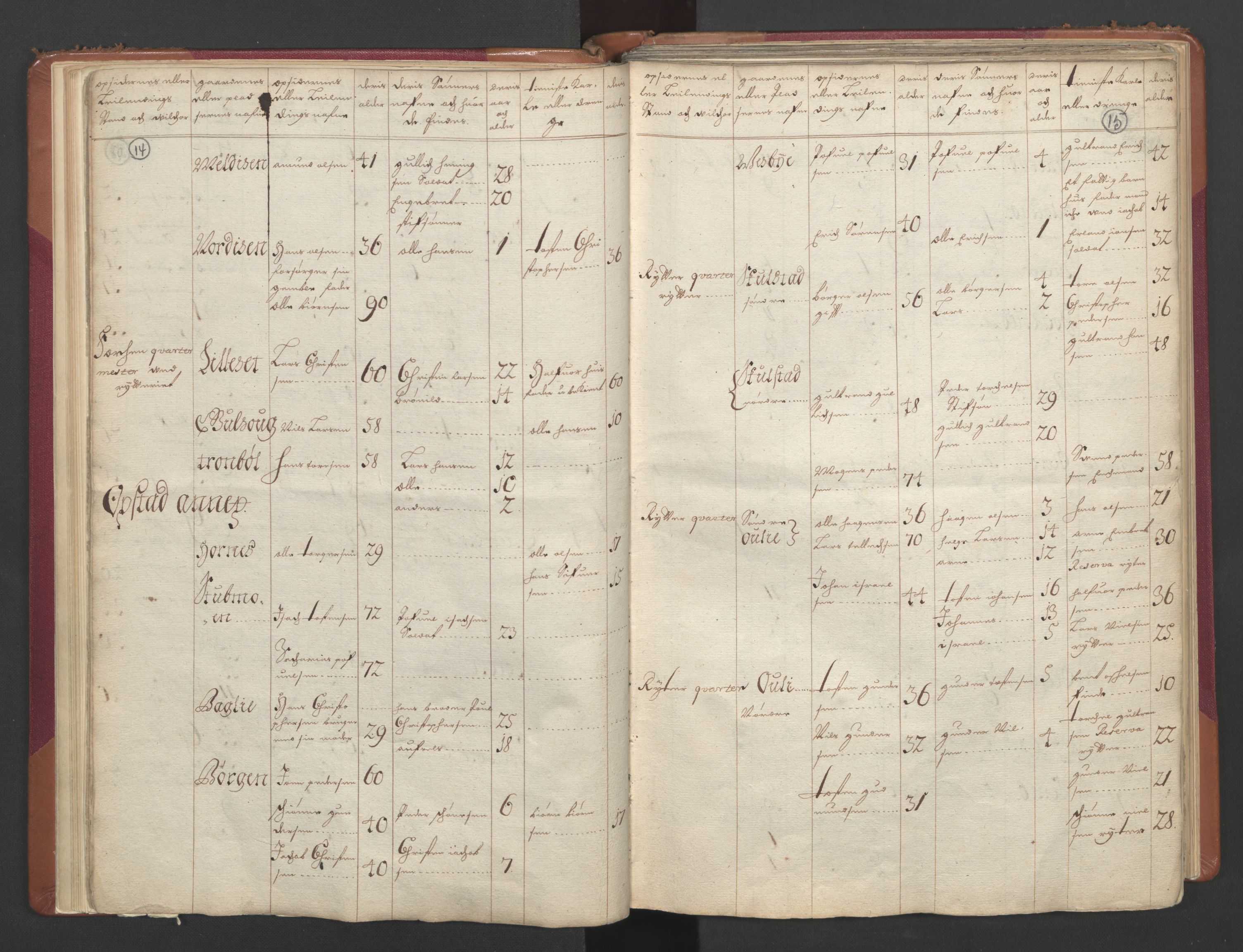 RA, Census (manntall) 1701, no. 2: Solør, Odal og Østerdal fogderi and Larvik grevskap, 1701, p. 14-15