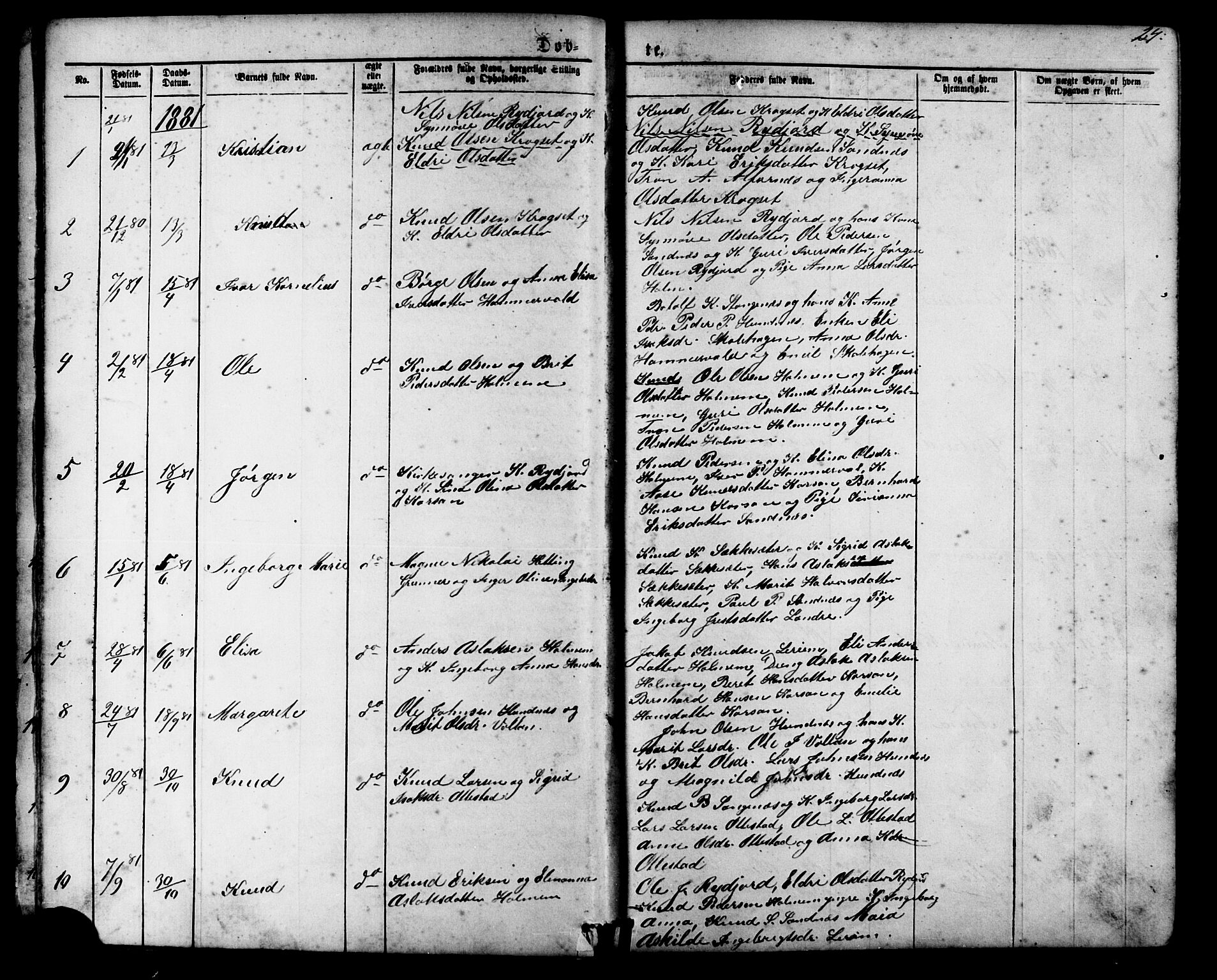 Ministerialprotokoller, klokkerbøker og fødselsregistre - Møre og Romsdal, AV/SAT-A-1454/548/L0614: Parish register (copy) no. 548C02, 1867-1917, p. 24