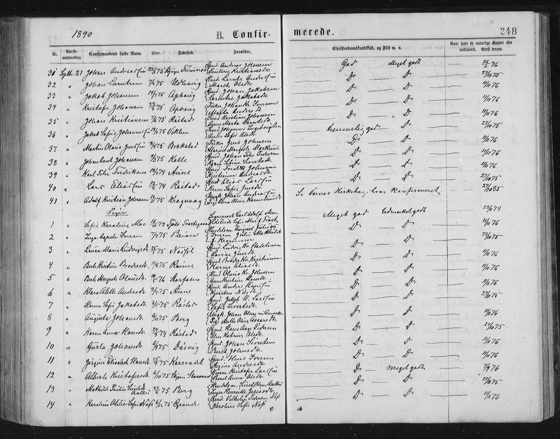 Ministerialprotokoller, klokkerbøker og fødselsregistre - Sør-Trøndelag, AV/SAT-A-1456/659/L0745: Parish register (copy) no. 659C02, 1869-1892, p. 248