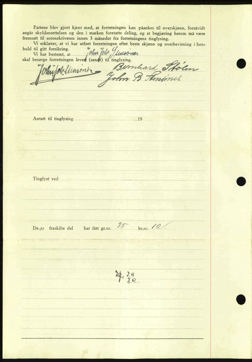 Nordmøre sorenskriveri, AV/SAT-A-4132/1/2/2Ca: Mortgage book no. A93, 1942-1942, Diary no: : 1650/1942