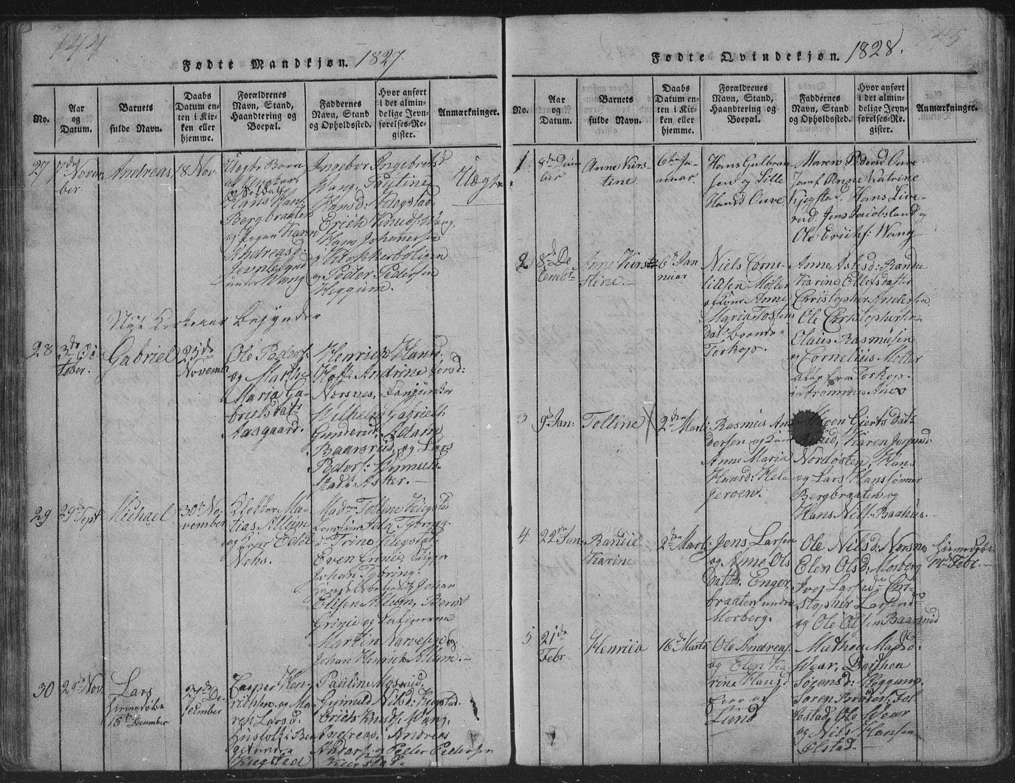 Røyken kirkebøker, SAKO/A-241/G/Ga/L0003: Parish register (copy) no. 3, 1814-1856, p. 144-145