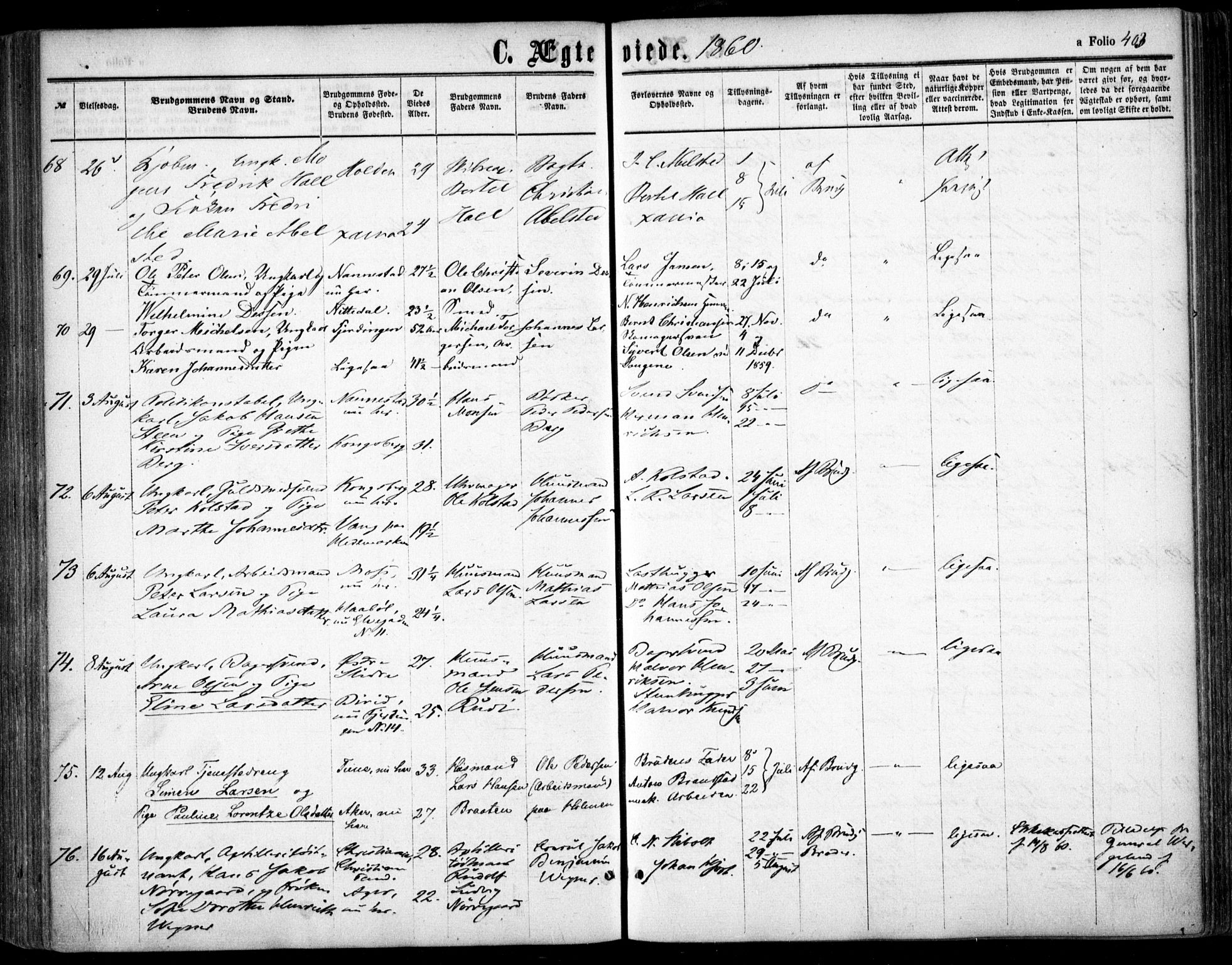 Oslo domkirke Kirkebøker, SAO/A-10752/F/Fa/L0020: Parish register (official) no. 20, 1848-1865, p. 403