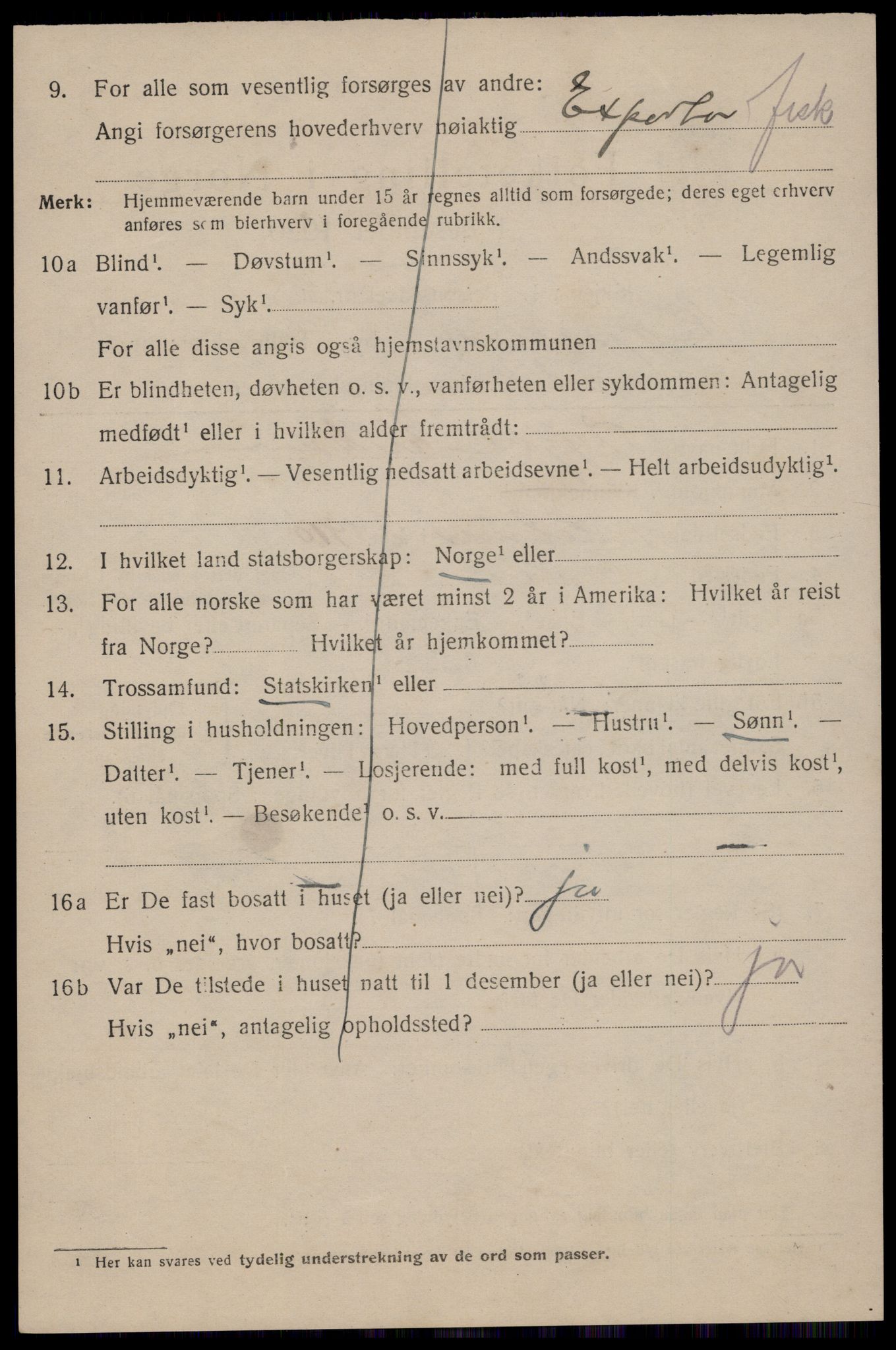 SAST, 1920 census for Kopervik, 1920, p. 4087