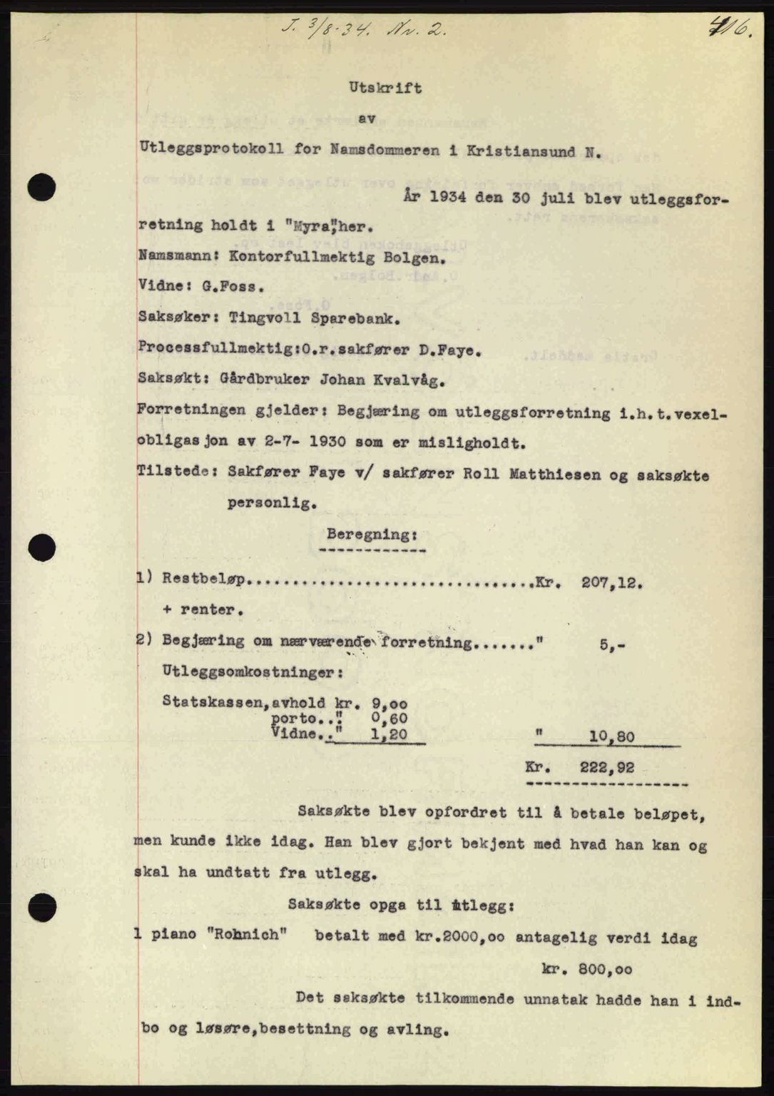 Kristiansund byfogd, AV/SAT-A-4587/A/27: Mortgage book no. 27, 1933-1934, Deed date: 03.08.1934