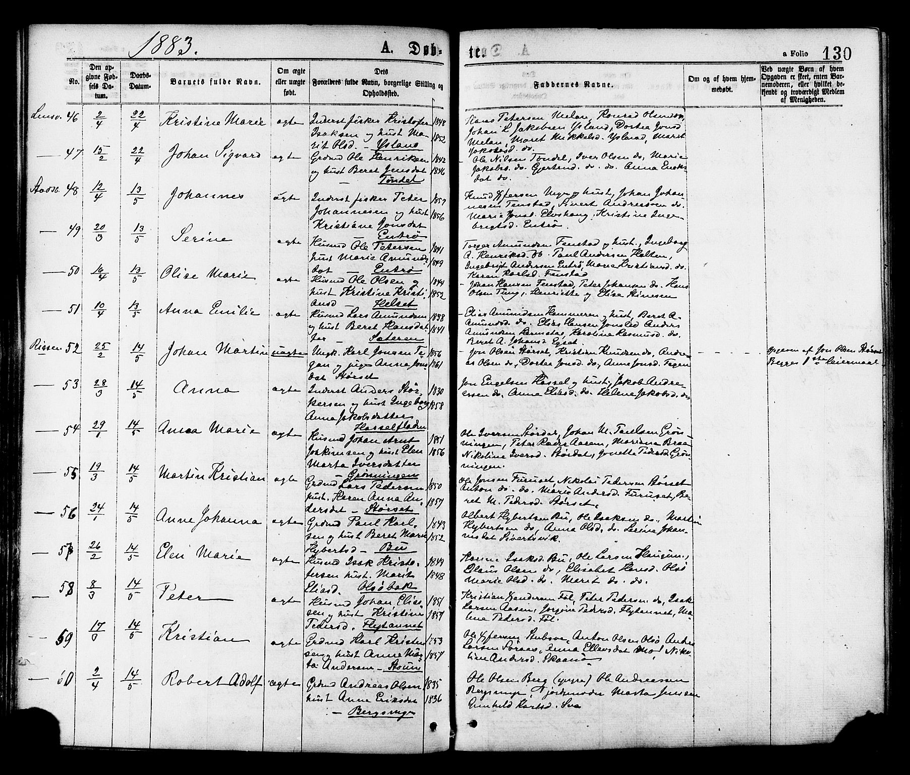 Ministerialprotokoller, klokkerbøker og fødselsregistre - Sør-Trøndelag, SAT/A-1456/646/L0613: Parish register (official) no. 646A11, 1870-1884, p. 130