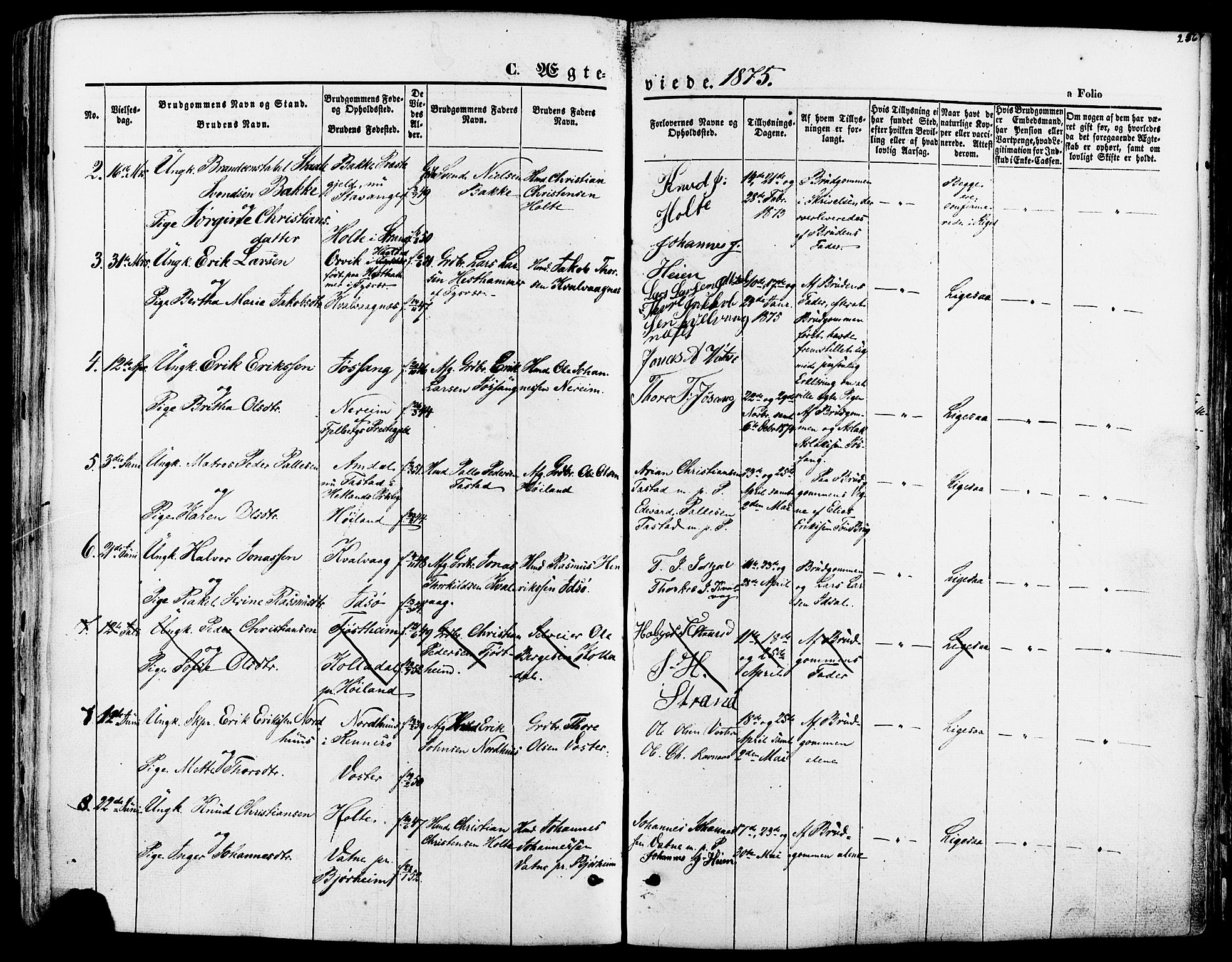 Strand sokneprestkontor, SAST/A-101828/H/Ha/Haa/L0007: Parish register (official) no. A 7, 1855-1881, p. 256