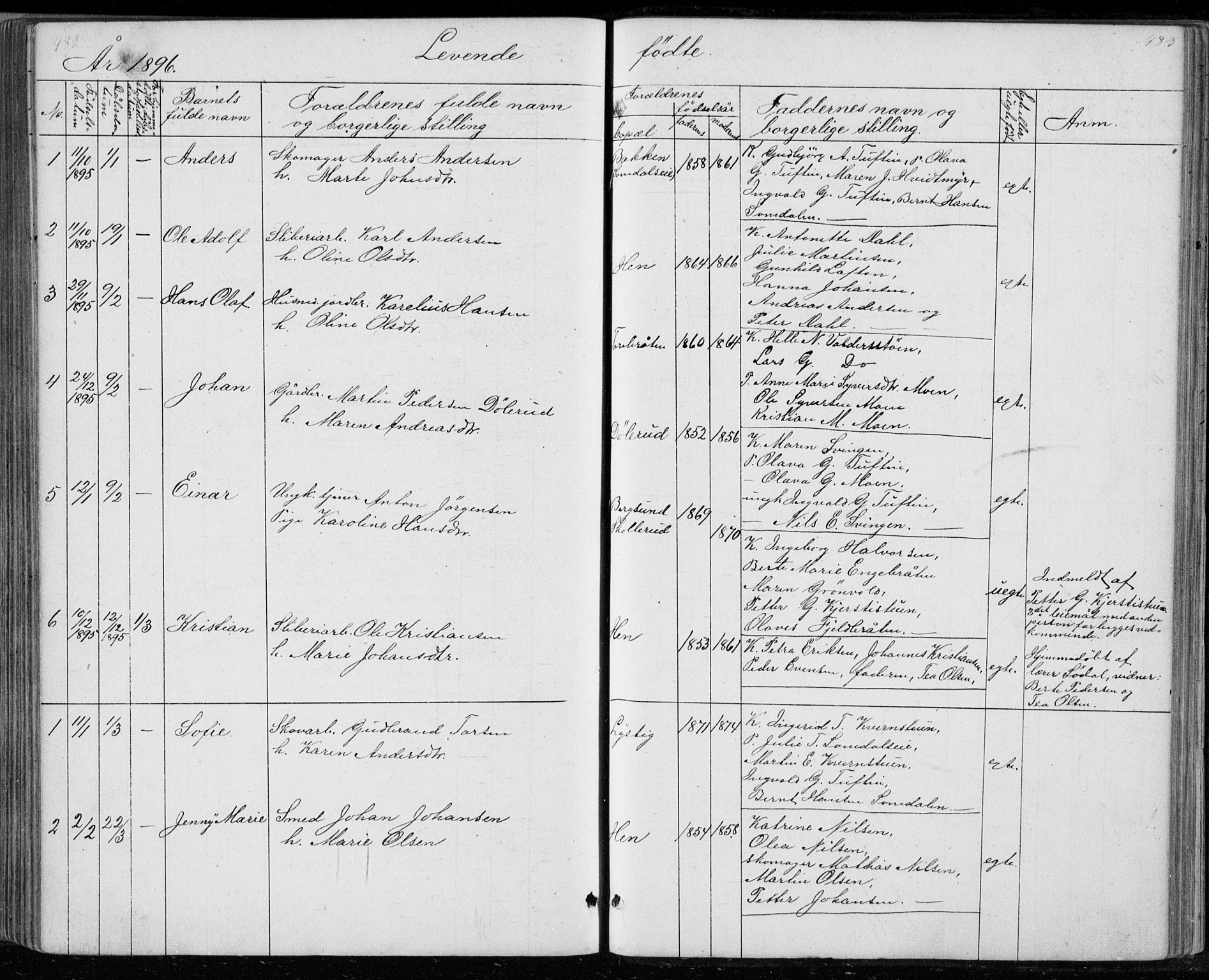 Ådal kirkebøker, SAKO/A-248/G/Gc/L0001: Parish register (copy) no. III 1, 1862-1898, p. 482-483