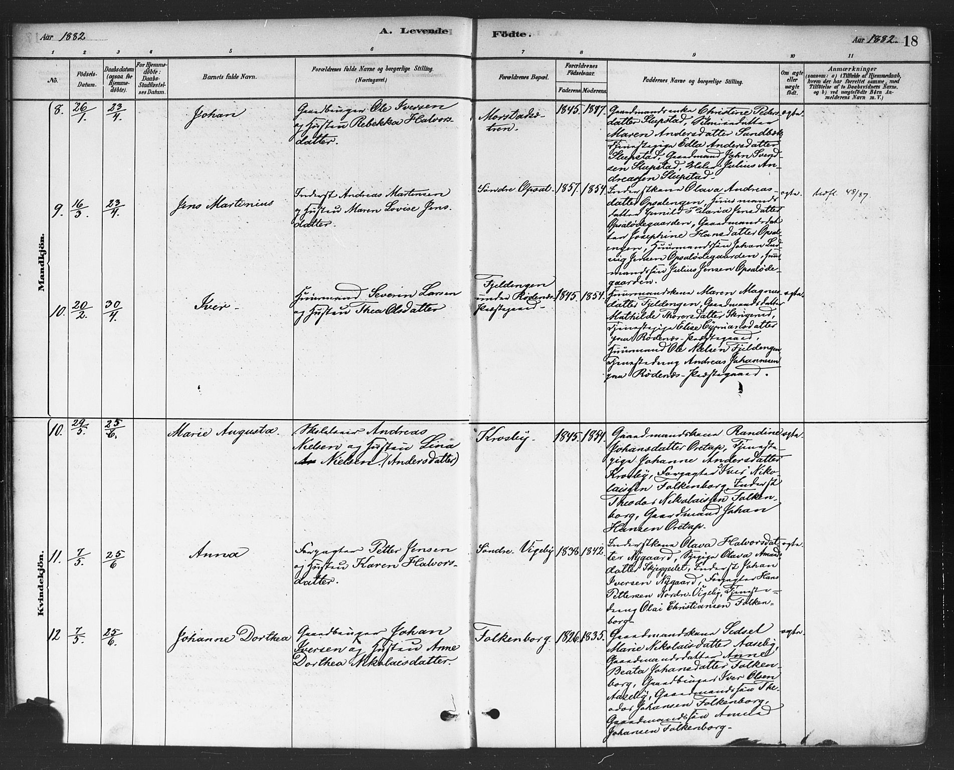 Rødenes prestekontor Kirkebøker, AV/SAO-A-2005/F/Fa/L0009: Parish register (official) no. I 9, 1880-1889, p. 18