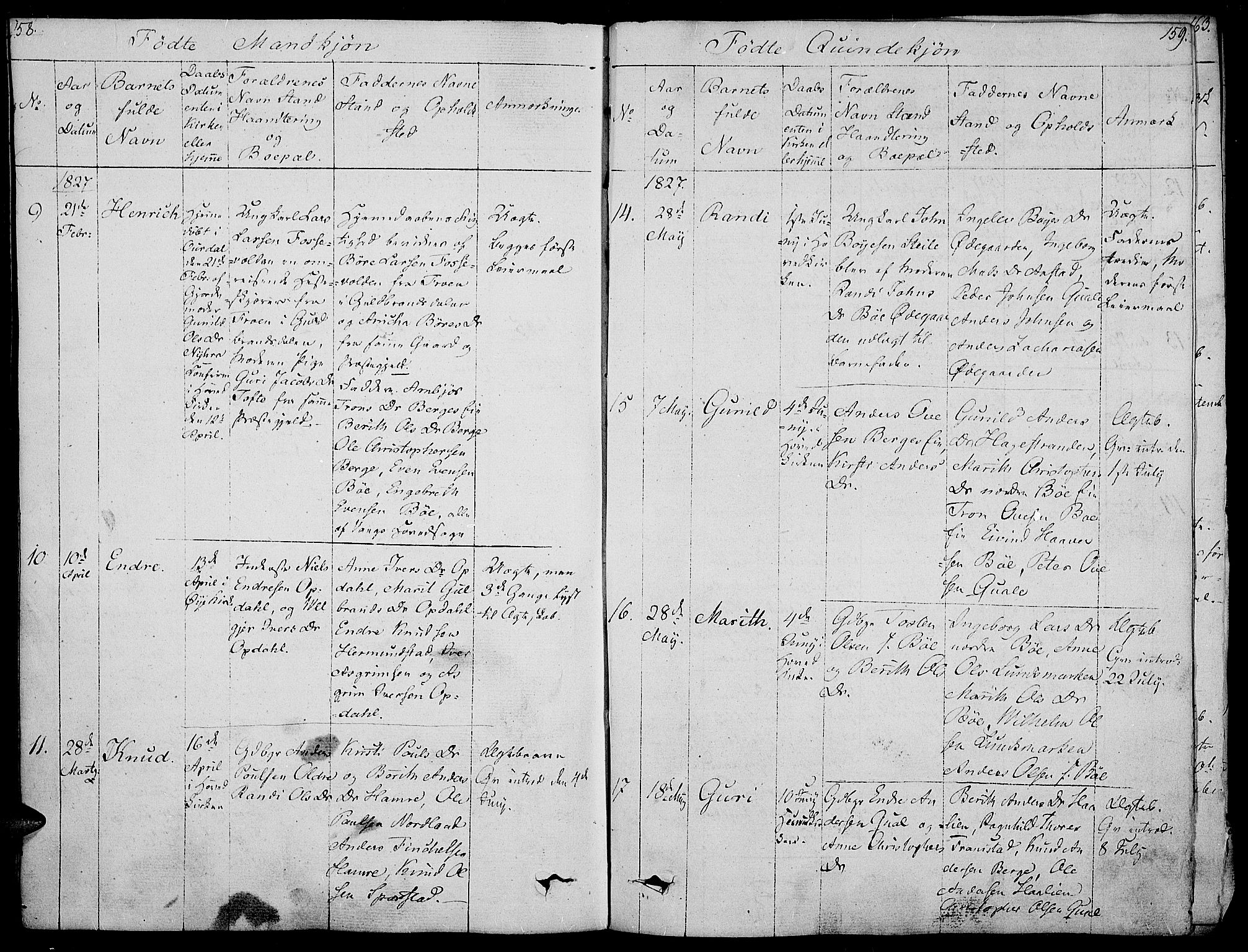 Vang prestekontor, Valdres, SAH/PREST-140/H/Ha/L0003: Parish register (official) no. 3, 1809-1831, p. 158-159