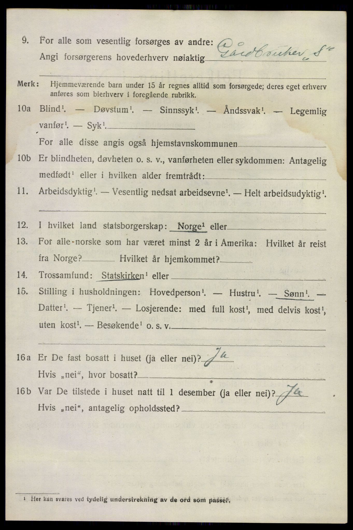SAKO, 1920 census for Sandeherred, 1920, p. 5191