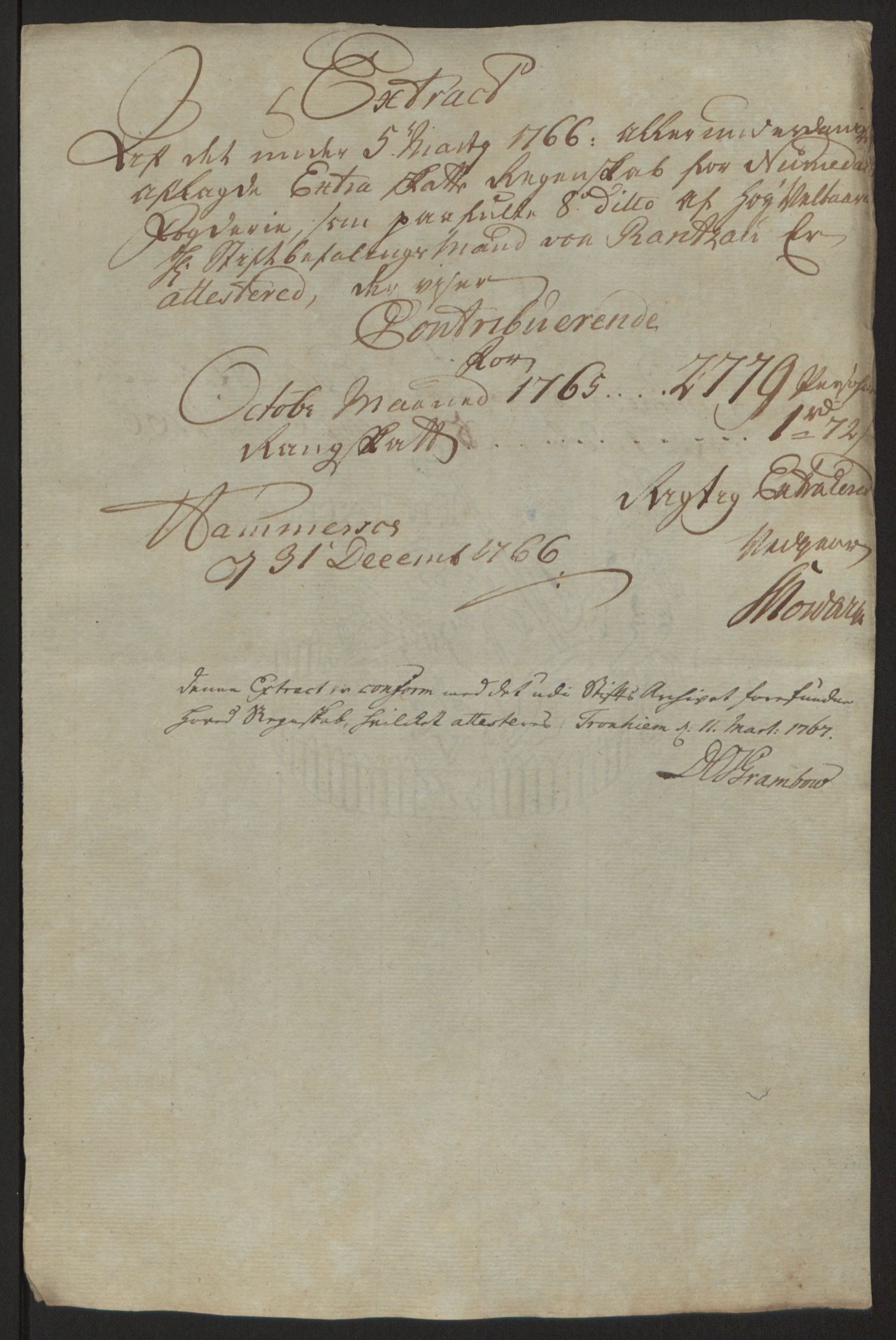 Rentekammeret inntil 1814, Reviderte regnskaper, Fogderegnskap, RA/EA-4092/R64/L4502: Ekstraskatten Namdal, 1762-1772, p. 219