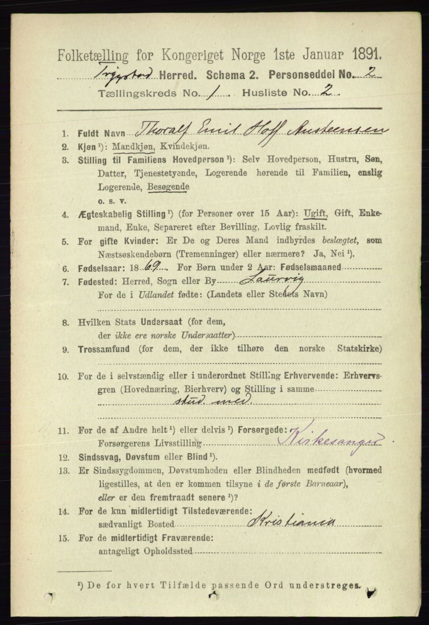 RA, 1891 Census for 0122 Trøgstad, 1891, p. 102