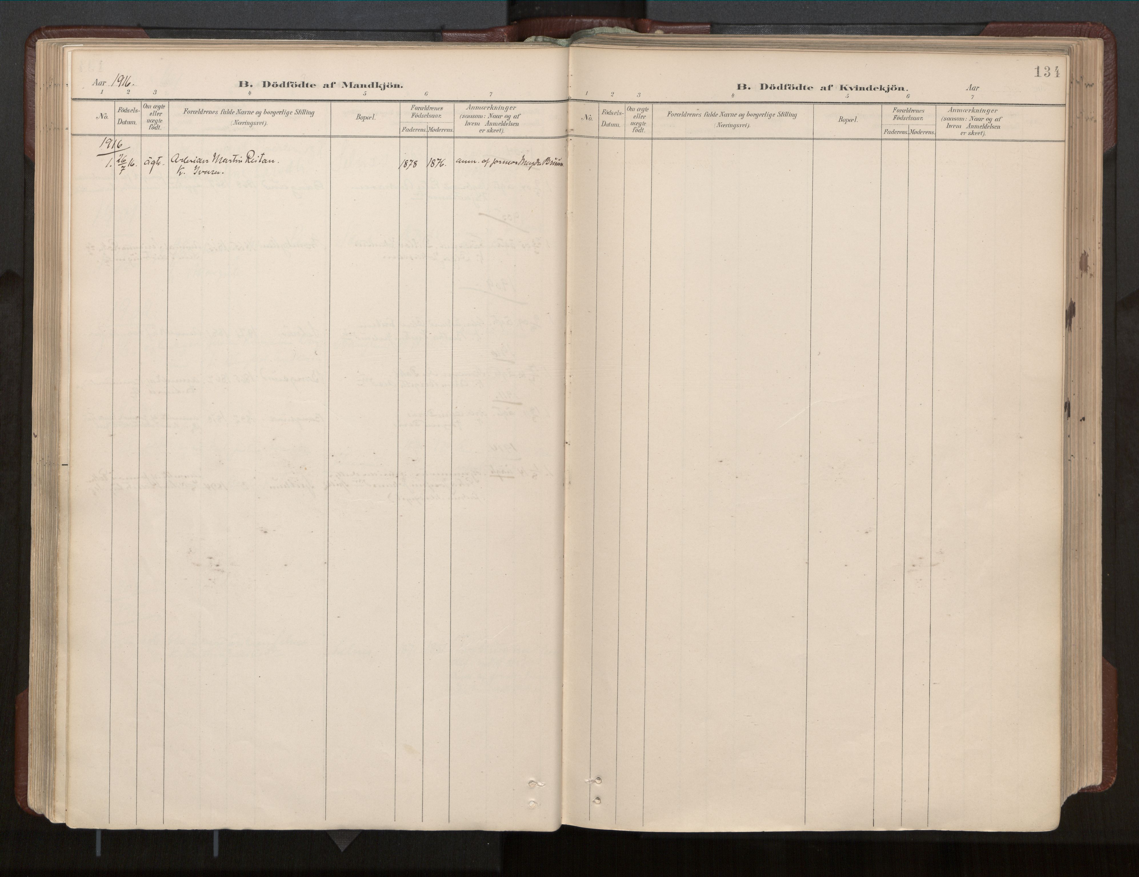 Ministerialprotokoller, klokkerbøker og fødselsregistre - Nord-Trøndelag, SAT/A-1458/770/L0589: Parish register (official) no. 770A03, 1887-1929, p. 134
