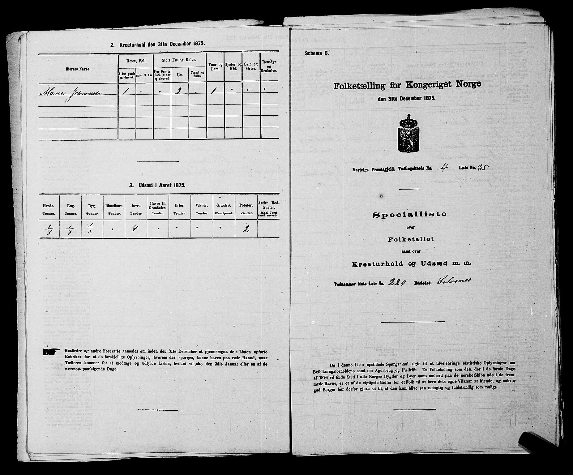 RA, 1875 census for 0114P Varteig, 1875, p. 330