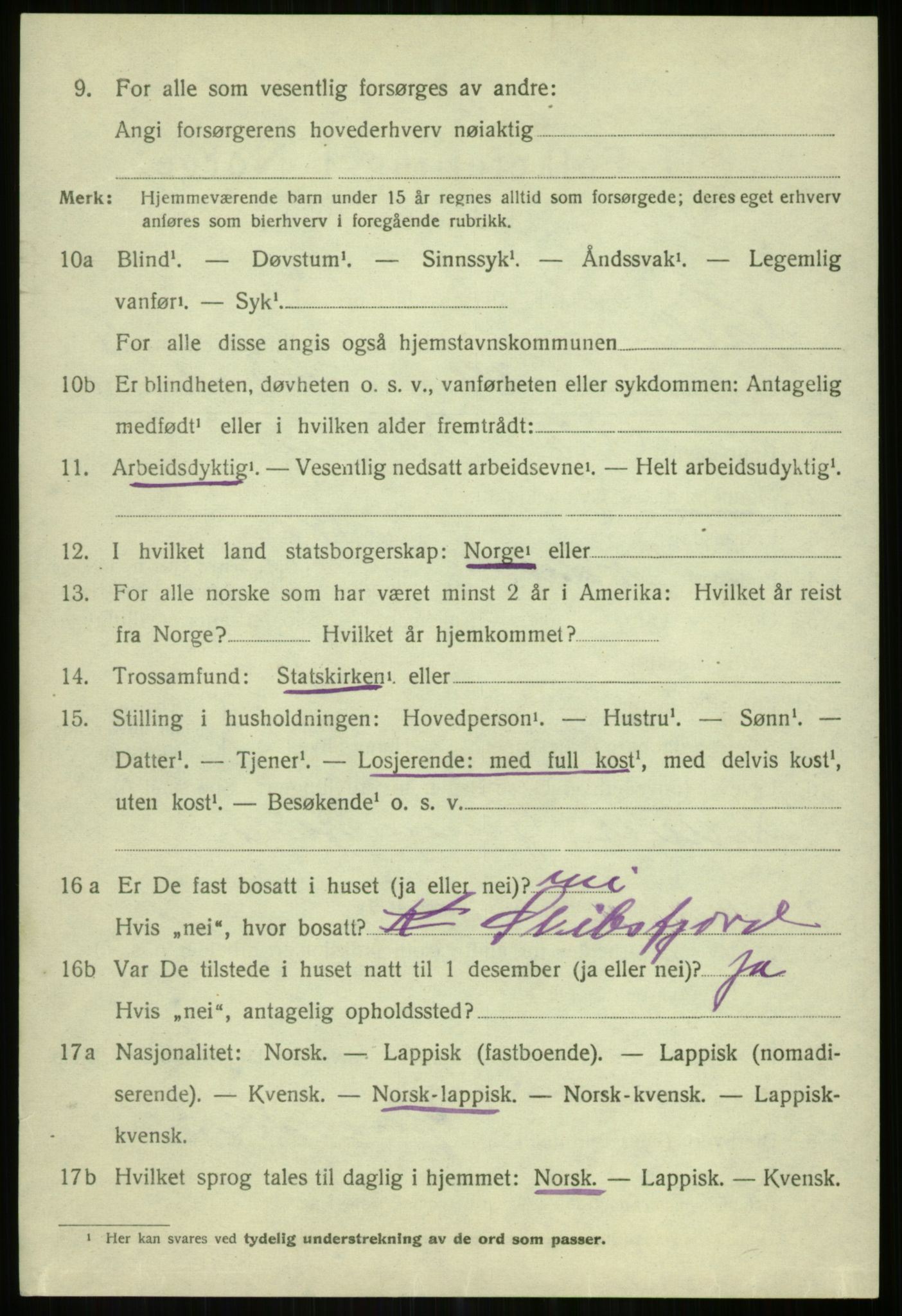 SATØ, 1920 census for Karlsøy, 1920, p. 5095