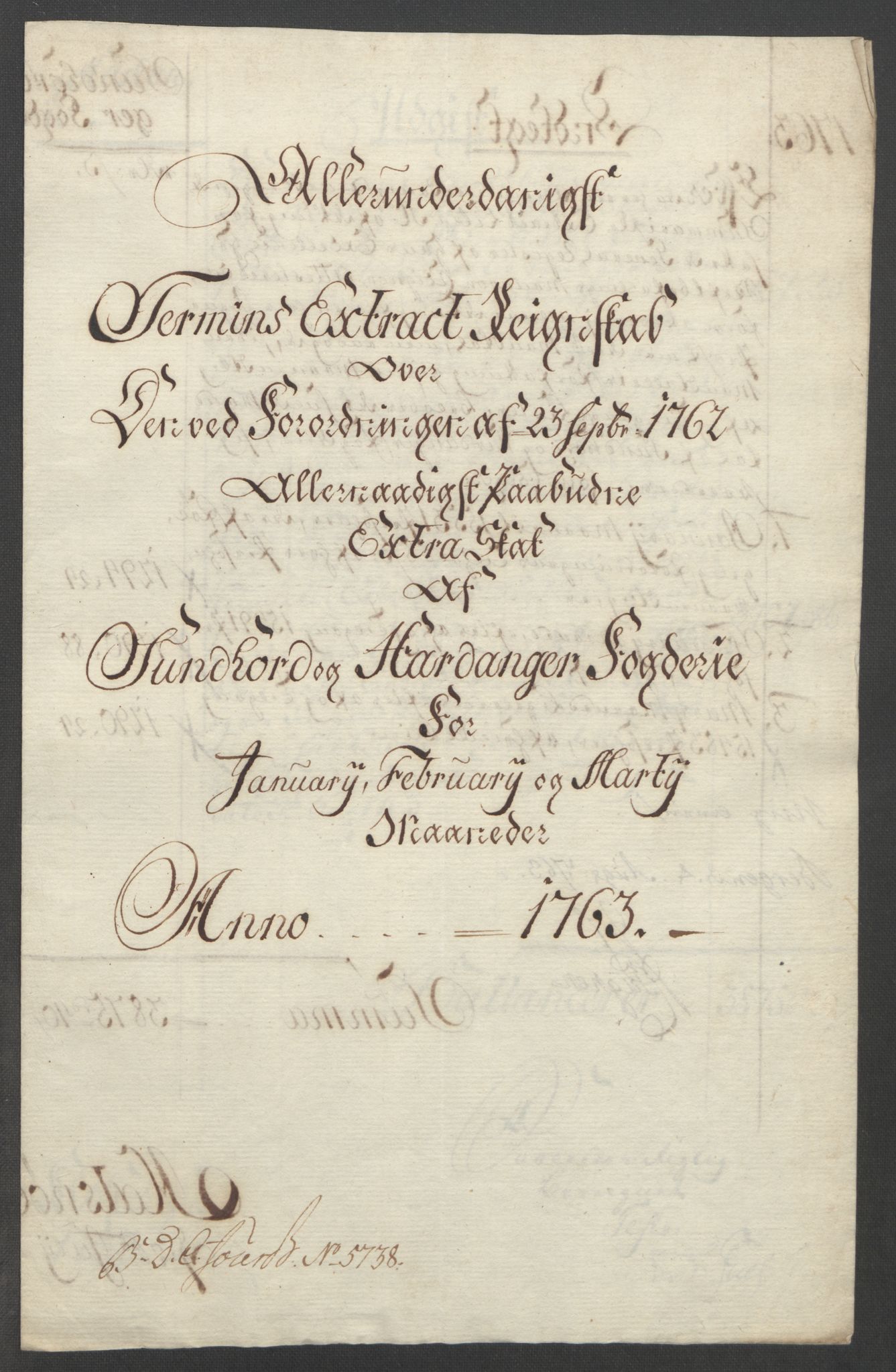 Rentekammeret inntil 1814, Reviderte regnskaper, Fogderegnskap, RA/EA-4092/R48/L3136: Ekstraskatten Sunnhordland og Hardanger, 1762-1772, p. 23