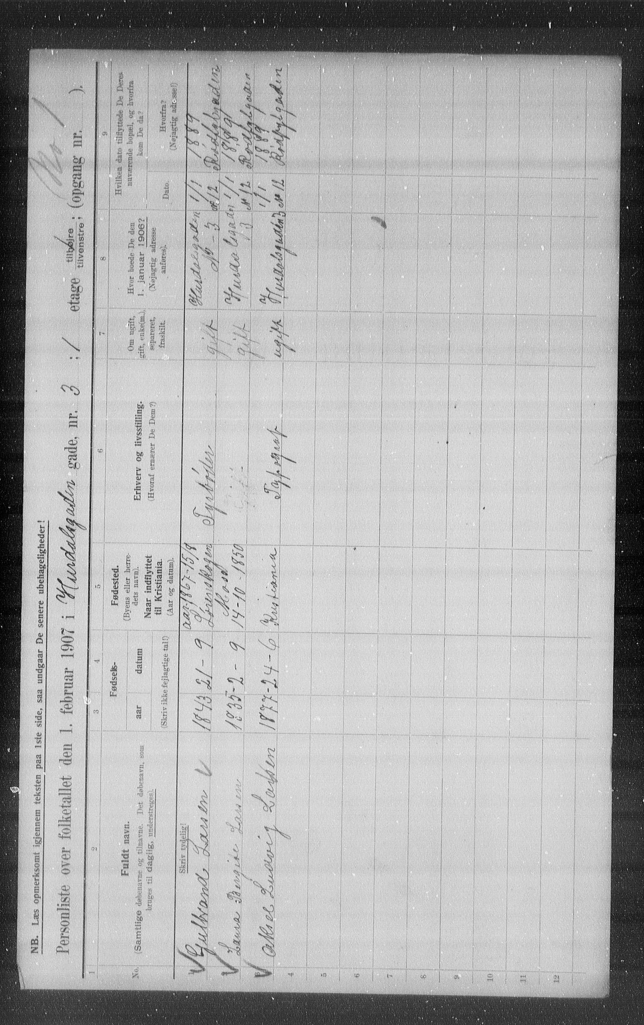 OBA, Municipal Census 1907 for Kristiania, 1907, p. 21681