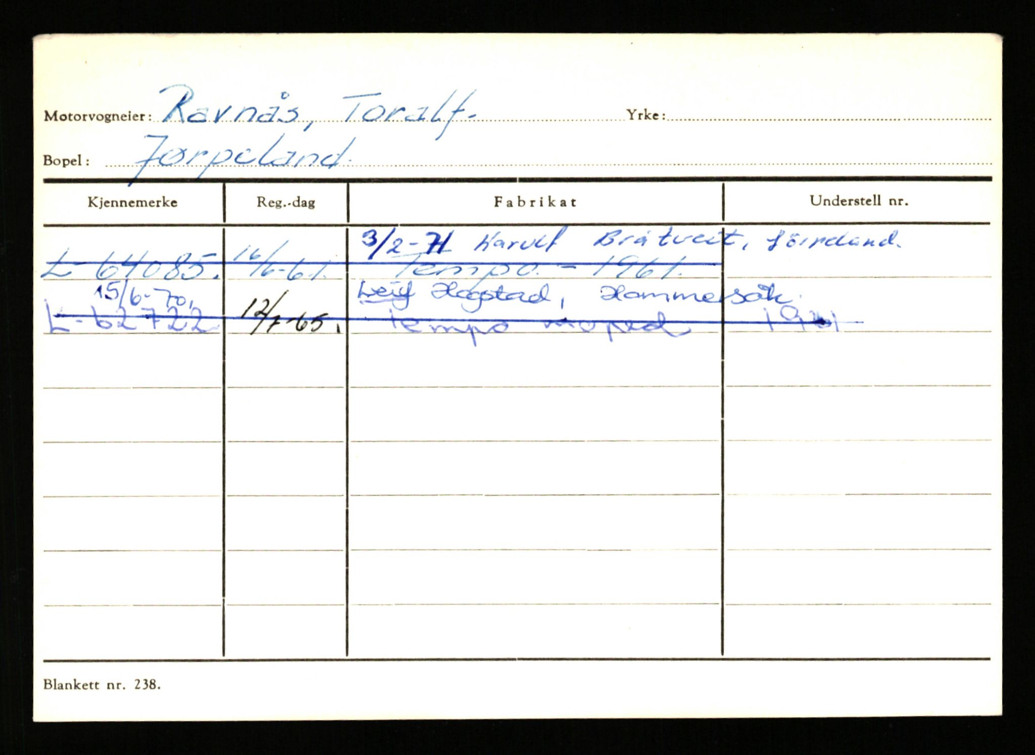 Stavanger trafikkstasjon, AV/SAST-A-101942/0/H/L0030: Polden - Retzius, 1930-1971, p. 1809